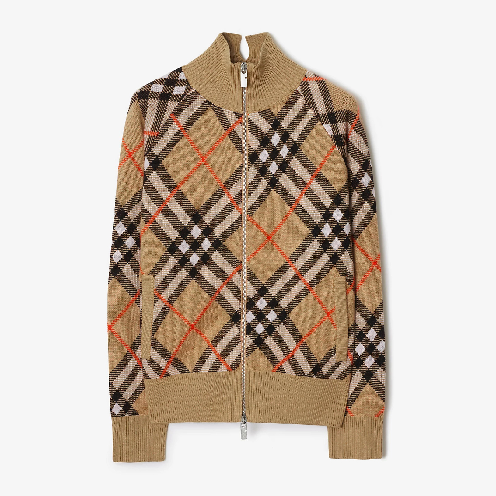 NIGO Burberry Women's Spring and Autumn Colorblocking Striped Checkered Zipper Long Sleeve Knit Jacket #nigo72823