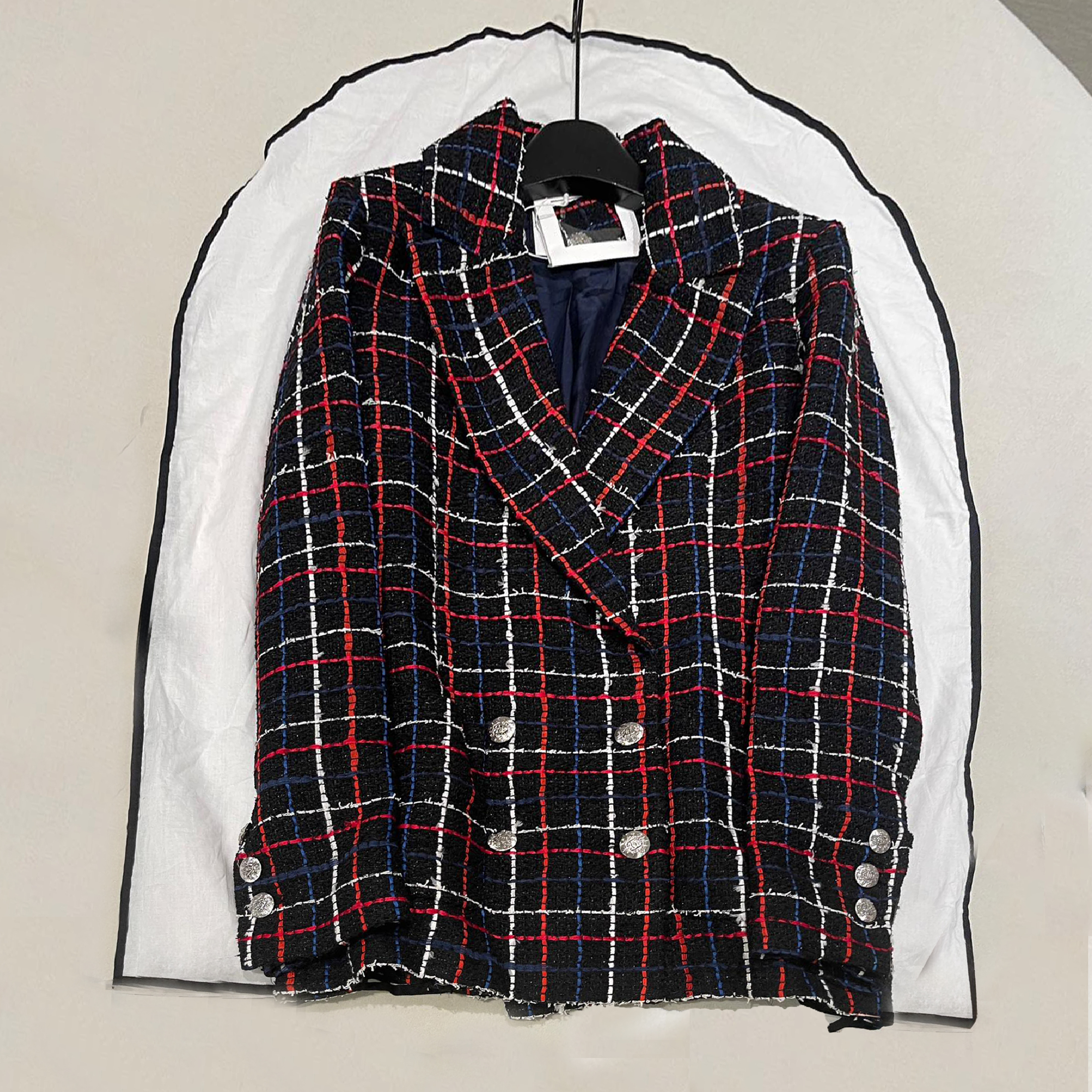 NIGO Chanel Women's Spring And Autumn Plaid Cotton Tweed Lapel Casual Fashion Long Sleeve Slim Tweed Jacket Ngvp #nigo9127