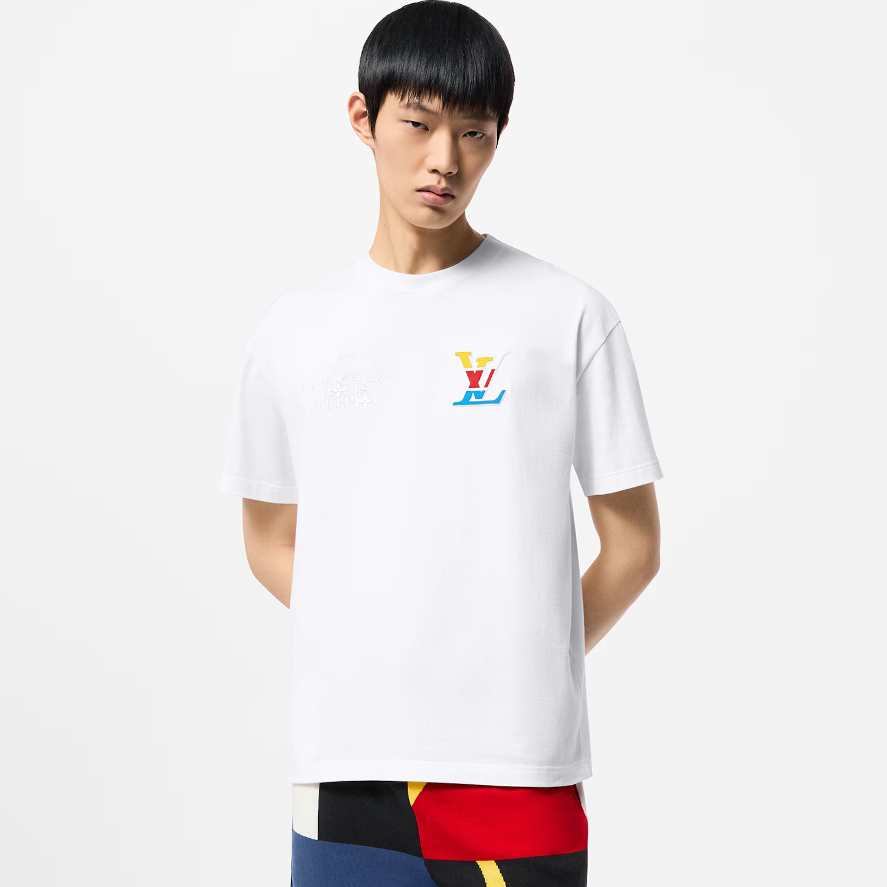 NIGO Louis Vuitton Men's Summer White Logo Embroidered Crew Neck Cotton Short Sleeve T-Shirt #nigo72837