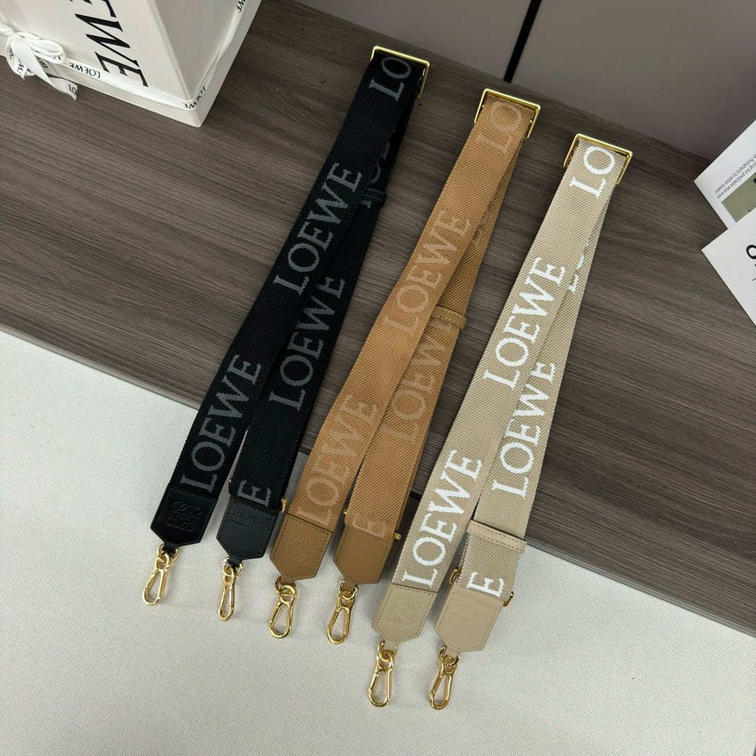 NIGO Loewe Men Women Fashion Detachable Long Shoulder Strap LOEWE Embroidery Solid Color Webbing Accessories #nigo71438