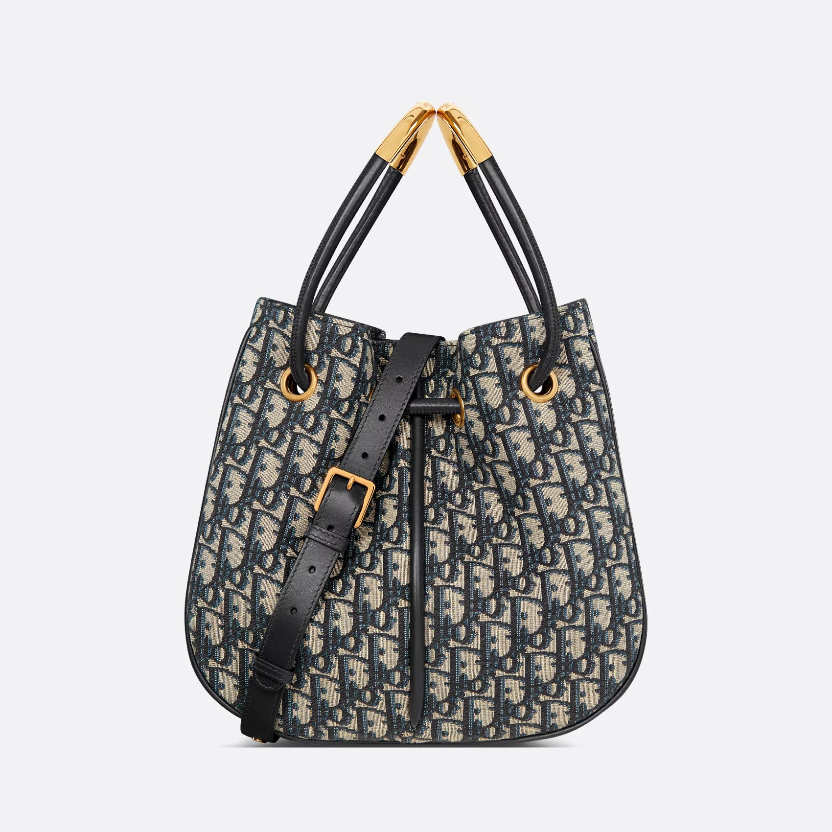 NIGO Dior Nolita Women's Black Adjustable Removable Shoulder Strap Magnetic Drawstring Closure Lambskin Shoulder Crossbody Handbag Bag Bags #nigo72827