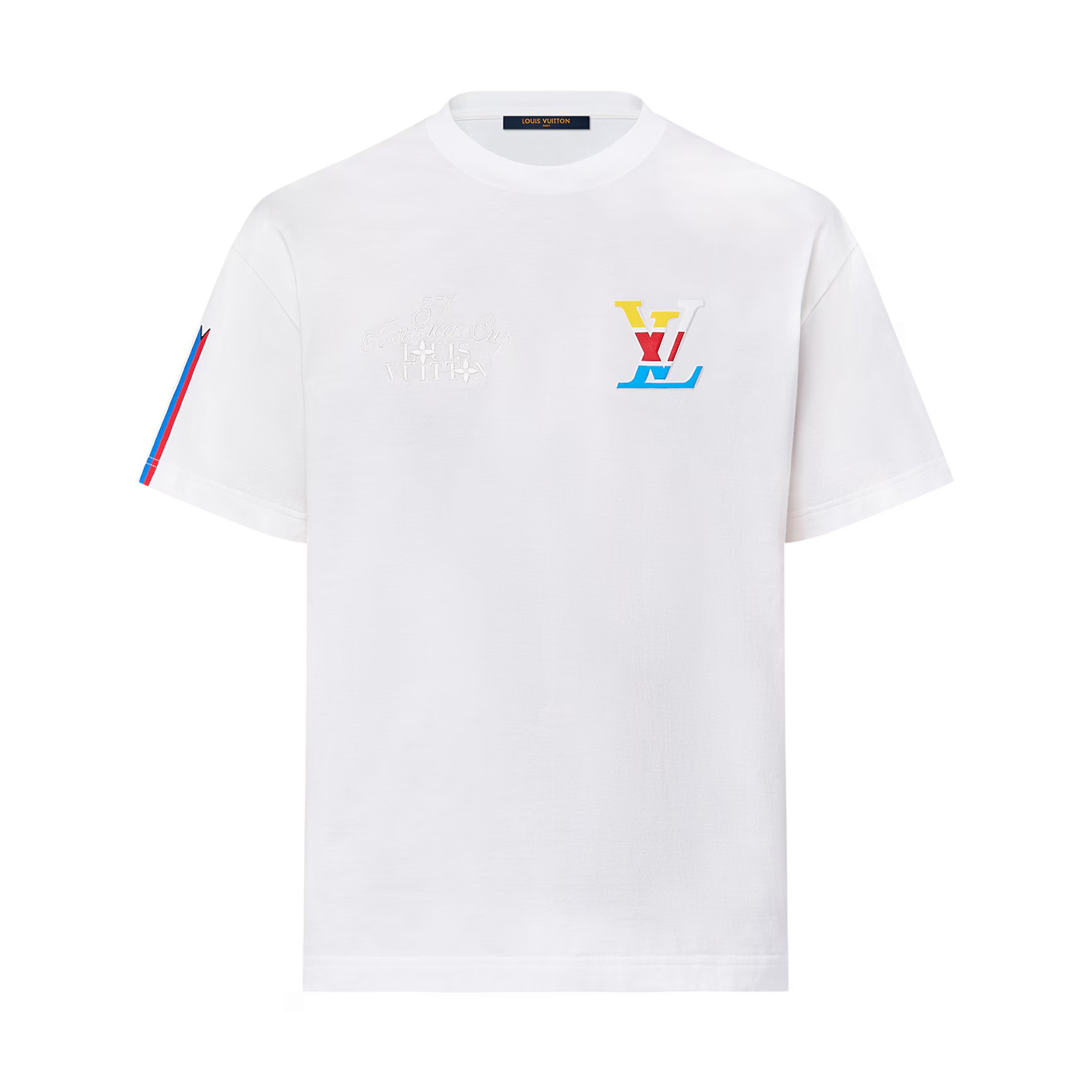 NIGO Louis Vuitton Men's Summer White Logo Embroidered Crew Neck Cotton Short Sleeve T-Shirt #nigo72837