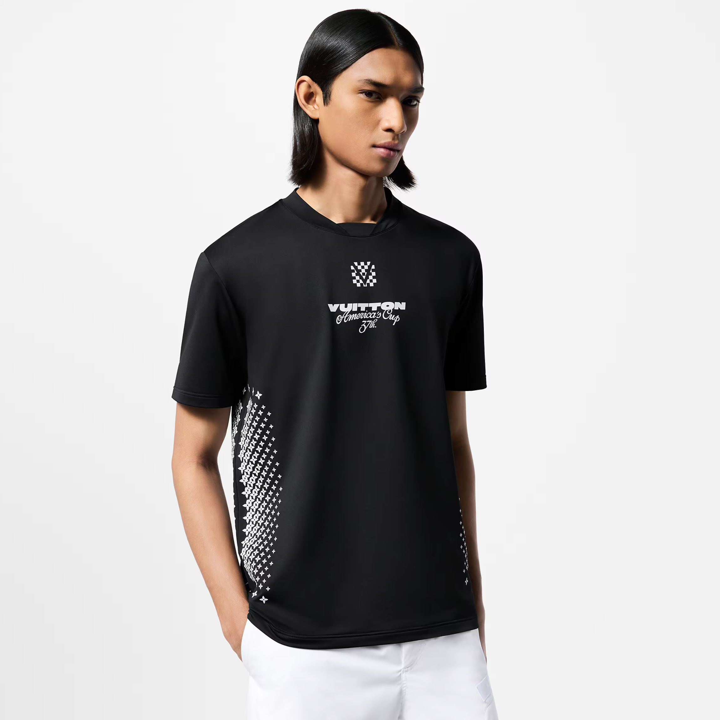 NIGO Louis Vuitton Men's Summer Black Letter Logo Round Neck Slim Short Sleeve T-Shirt #nigo72838