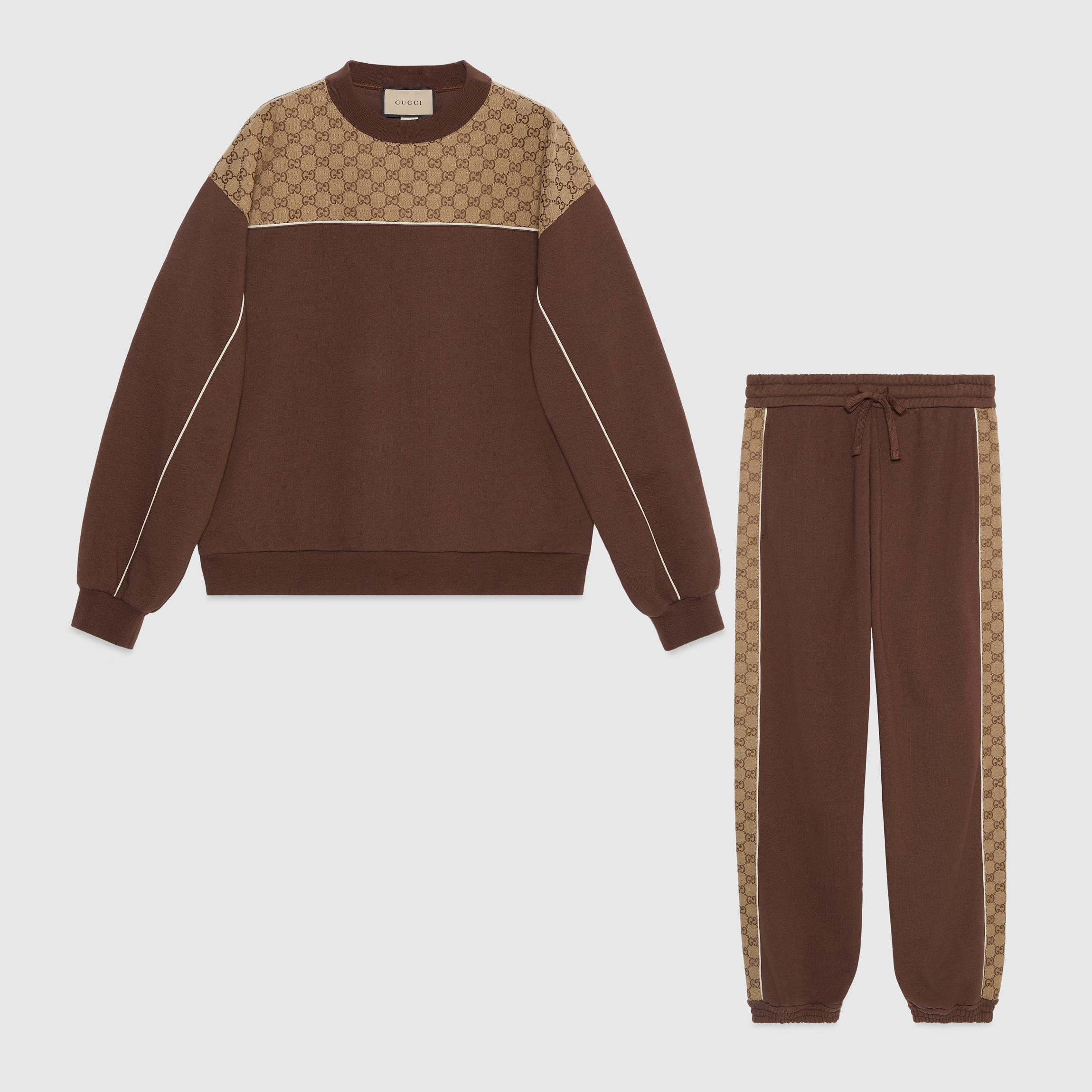 NIGO Gucci Men's Fall And Winter Logo Print Splicing Casual Cotton Round Neck Long Sleeved Sweater Drawstring Tie Drawstring Knit Sweatpants Pants Suit Set #nigo72831