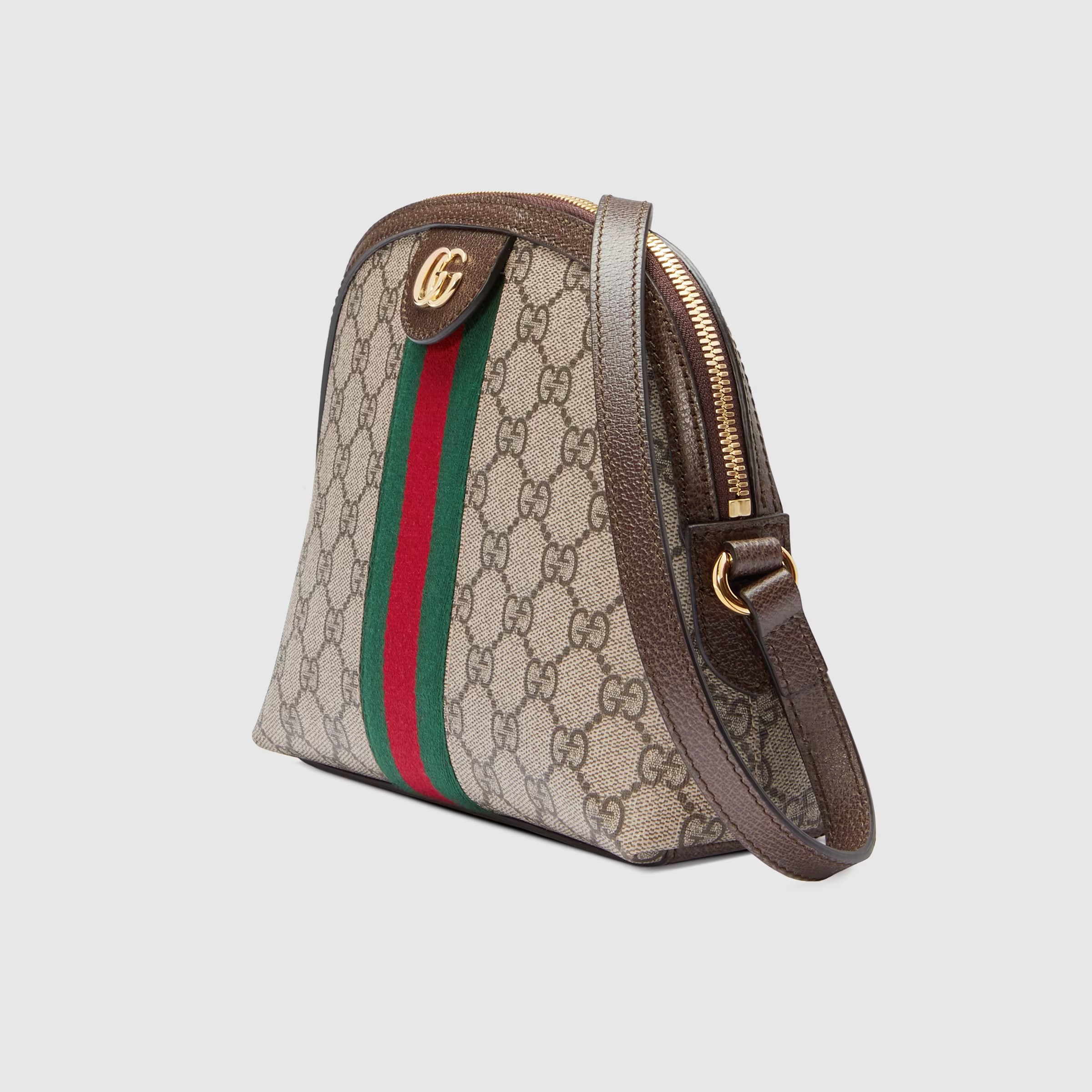 NIGO Gucci Women's Vintage GG Printed Striped Webbing Canvas Splicing Leather Casual Shell Bag Ophidia Shoulder Bag #nigo71445