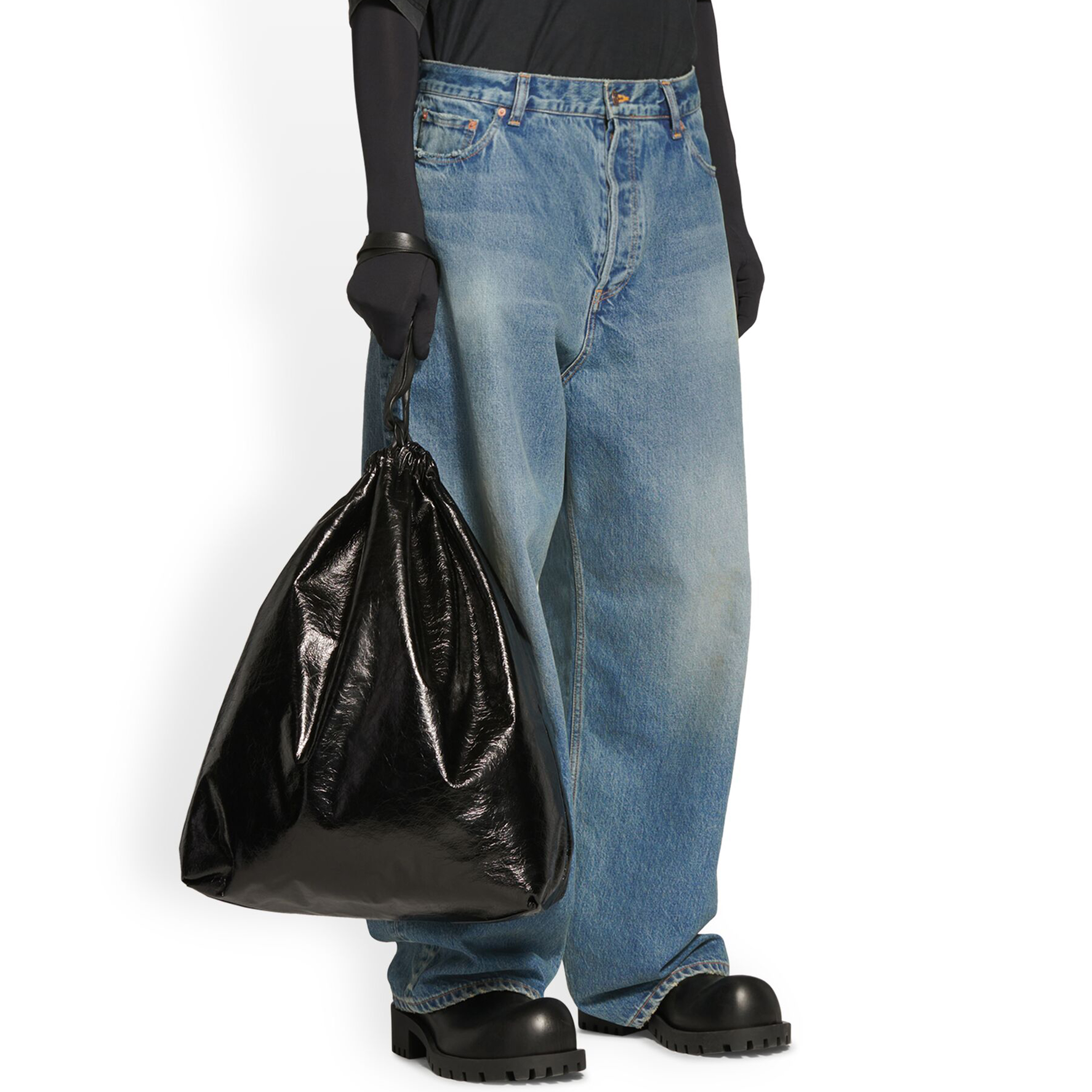 NIGO Balenciaga Men's Four Seasons Solid Color Vintage Cotton Casual Silhouette Loose Jeans Wide Leg Pants #nigo71444