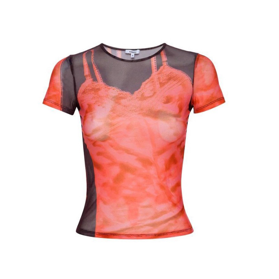 NIGO Miaou Women's Summer Graphic Printed Fitted Round Neck Short Sleeve T-Shirt Ngvp #nigo9172