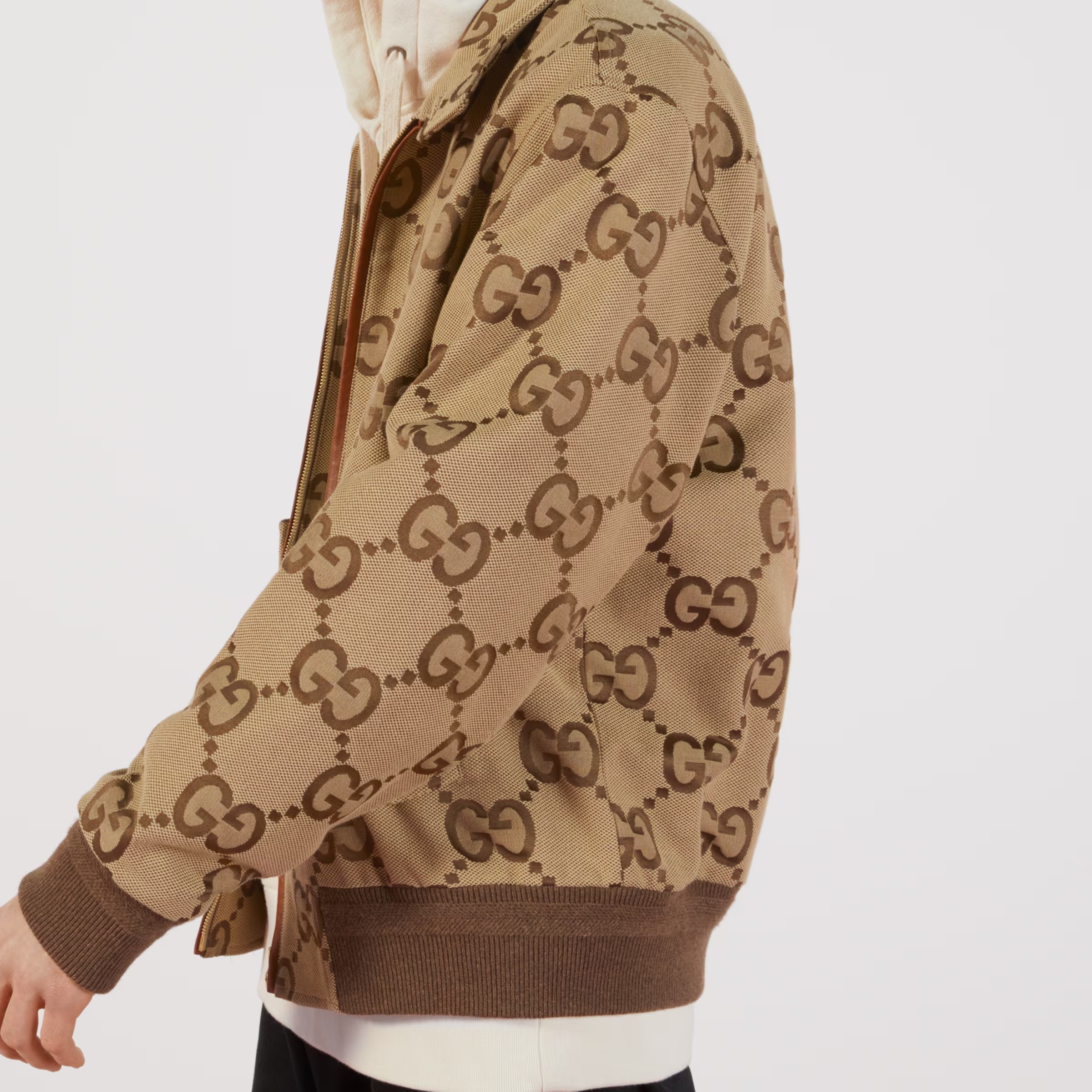 NIGO Gucci Men's Spring And Autumn GG Full Print Canvas Long Sleeve Standing Collar Fit Solid Color Jacket #nigo5161