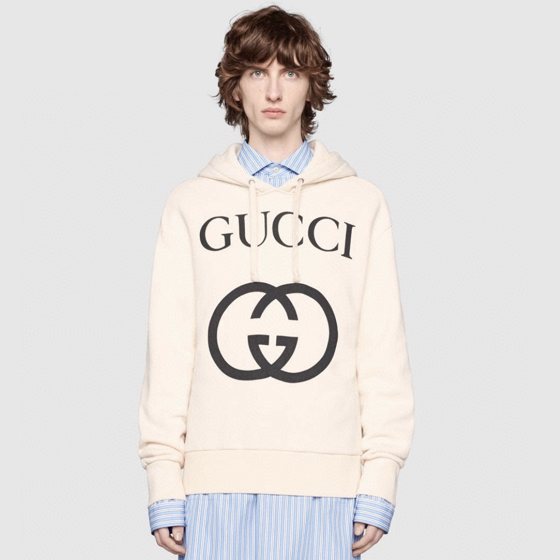 NIGO Gucci Men's Spring And Autumn Cotton Logo Printed Solid Color High Street Style Fitted Long Sleeve Hooded Sweatshirt #nigo71448