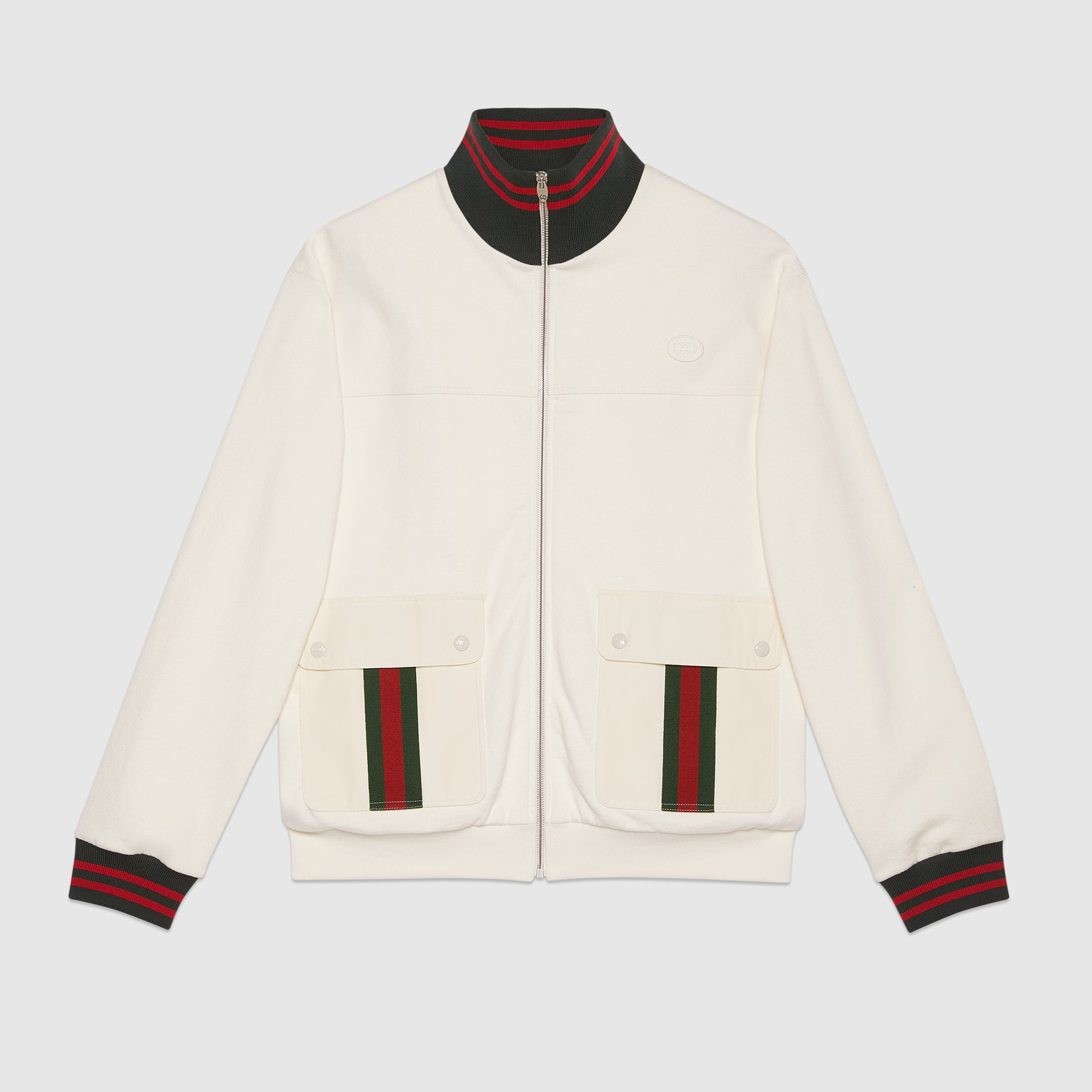 NIGO Gucci Men's Autumn Striped Standing Collar Zipper Cotton Fitted Long Sleeve Solid Color Jacket #nigo71452