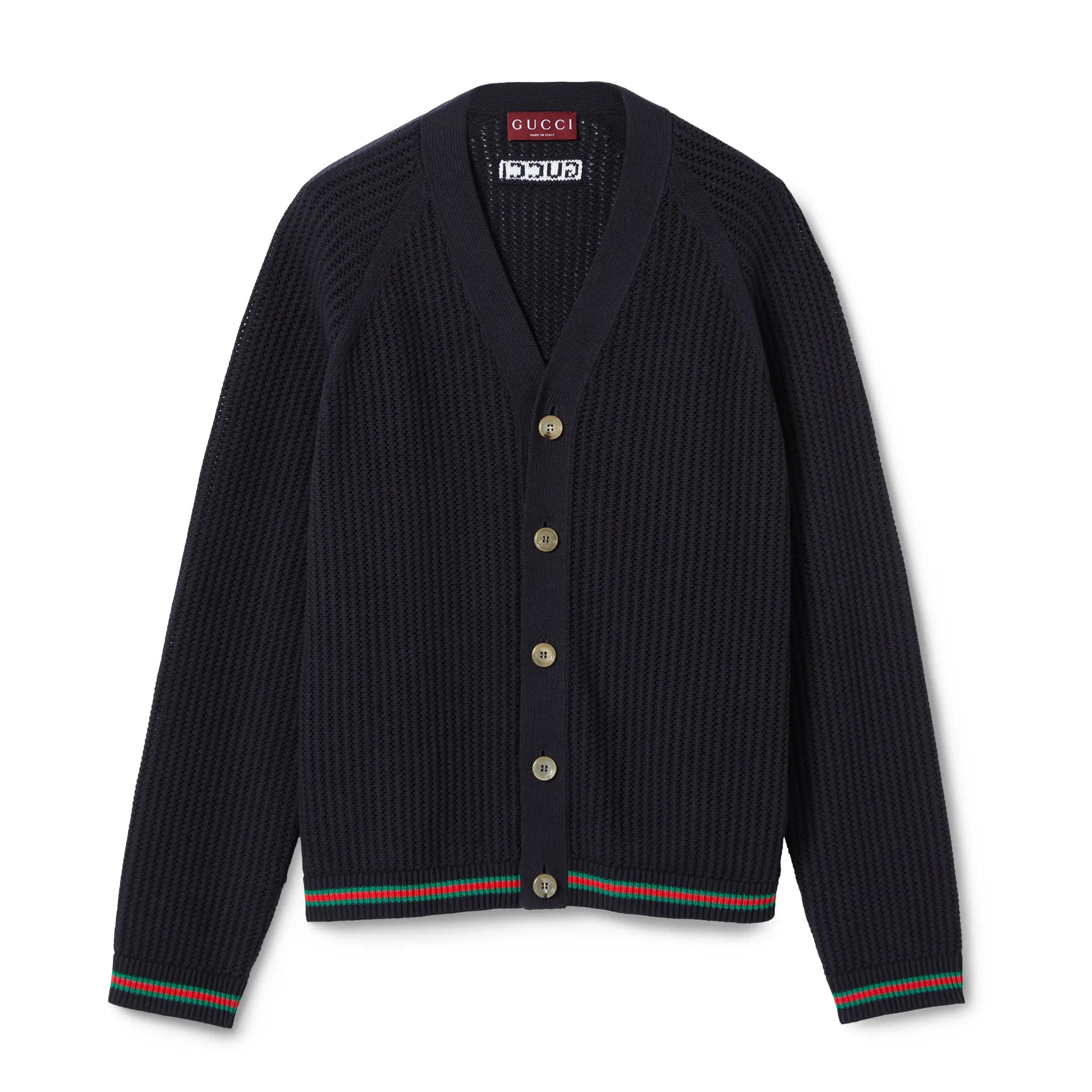 NIGO Gucci Men's Spring And Fall Striped Printed Single Breasted Casual Long Sleeved Knit Jacket #nigo72862