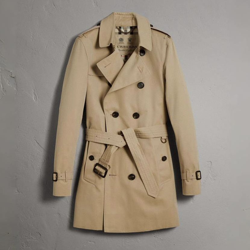 NIGO Burberry Men's Spring and Autumn Solid Color Double Breasted Mid-Length Waist Trench Coat Jacket #nigo72856