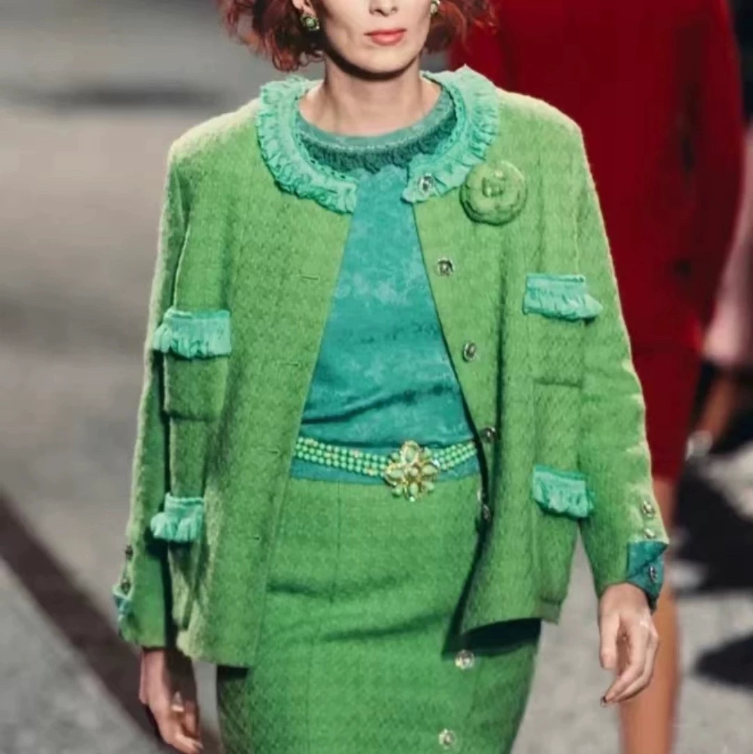 NIGO Chanel Women's Spring & Autumn Solid Color Embroidery Wool Tweed Single Breasted Multi-Pocket Long Sleeve Jacket Coat Ngvp #nigo8816