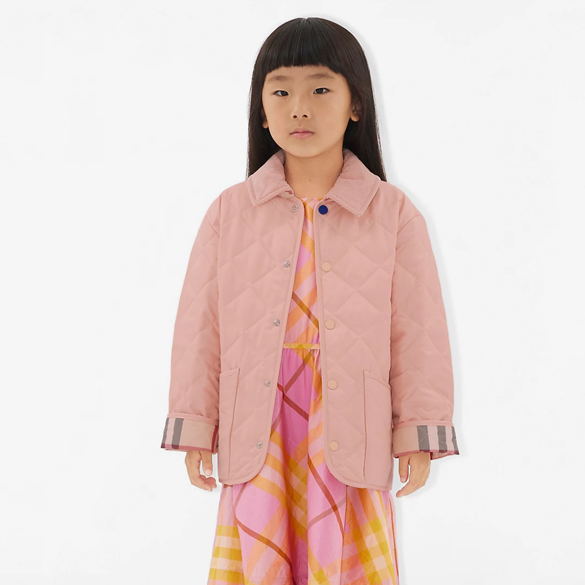 NIGO Burberry Kid's Spring And Autumn Solid Color Single Breasted Lapel Quilted Barn Jacket #nigo31337