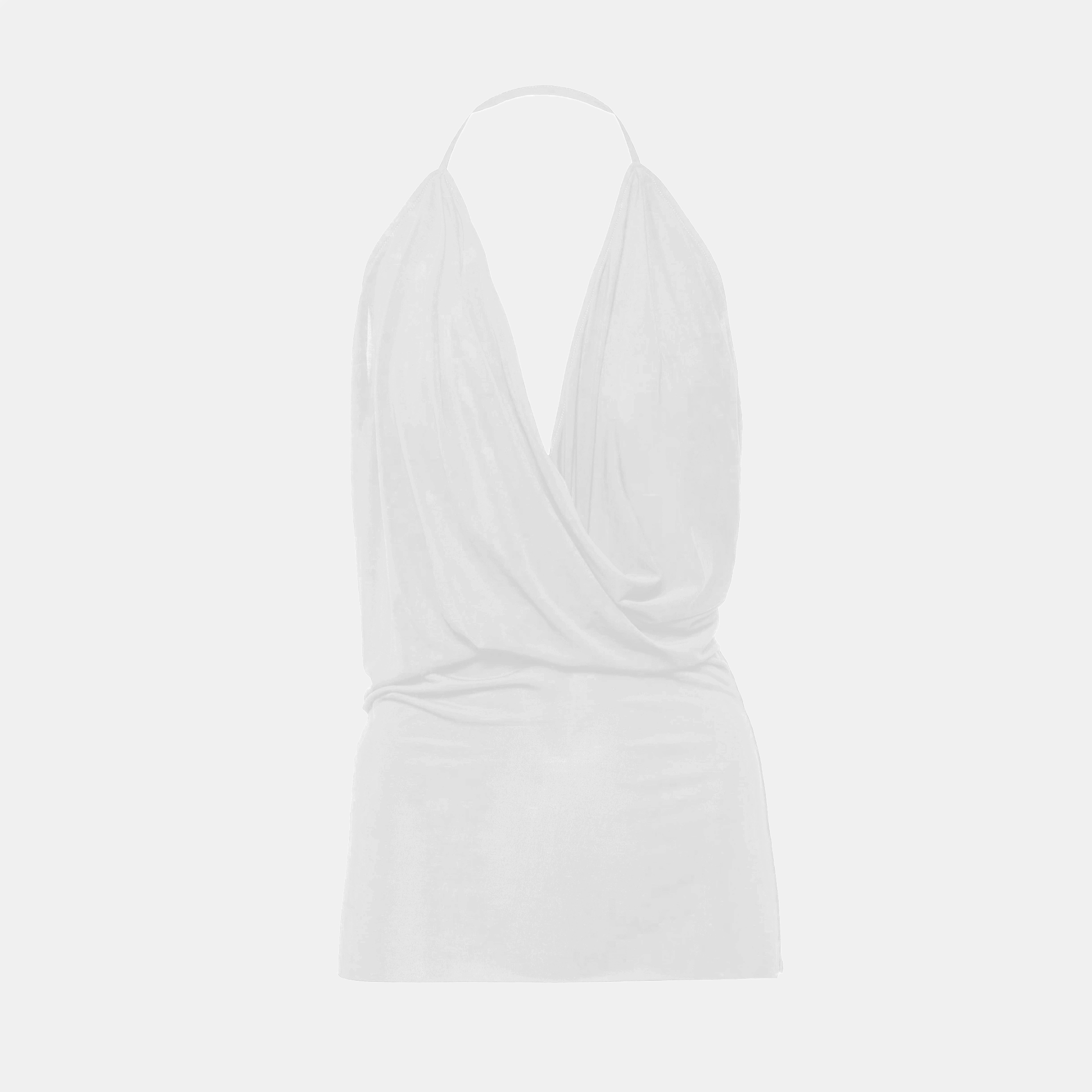 NIGO Rick Owens Women's Spring And Summer V-neck Halter Ruched Undershirt Top Solid Color Fashion Versatile Backless Tops Ngvp #nigo9143