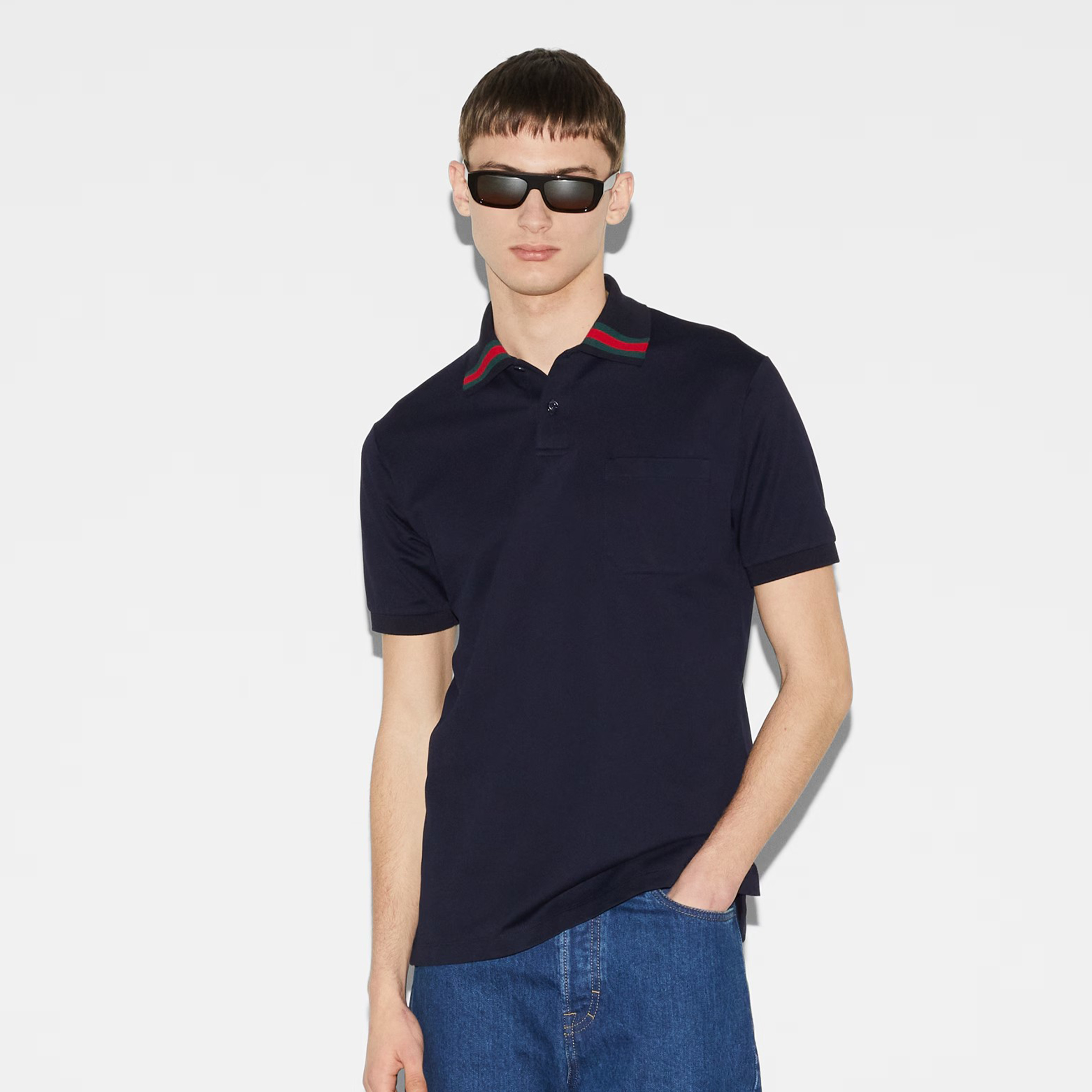 NIGO Gucci Men's Summer Solid Color Cotton Short Sleeve With Mesh Fit Casual Polo Shirt #nigo71461