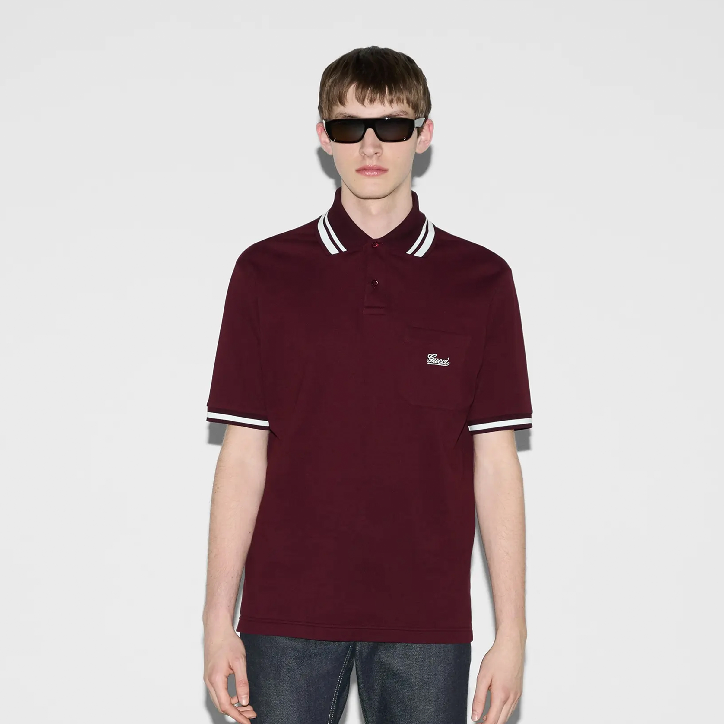 NIGO Gucci Men's Summer Solid Color Logo Embroidery Stripe Printed Loose Short Sleeve Polo Shirt #nigo71459