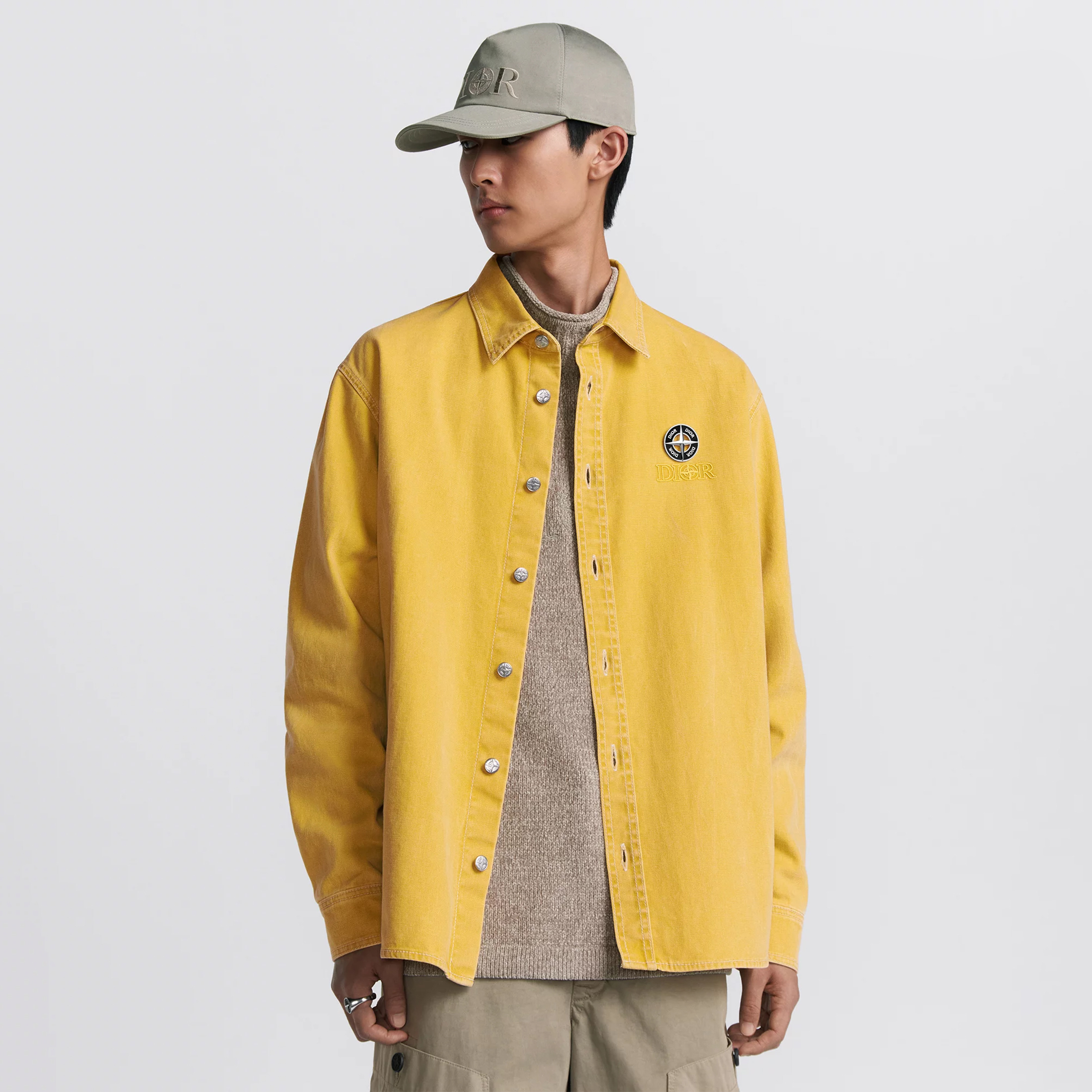 NIGO Dior And Stone Island Men's Jacket Shirt Embroidered Logo Lapel Single-breasted Fashion Casual Shirt #nigo71491