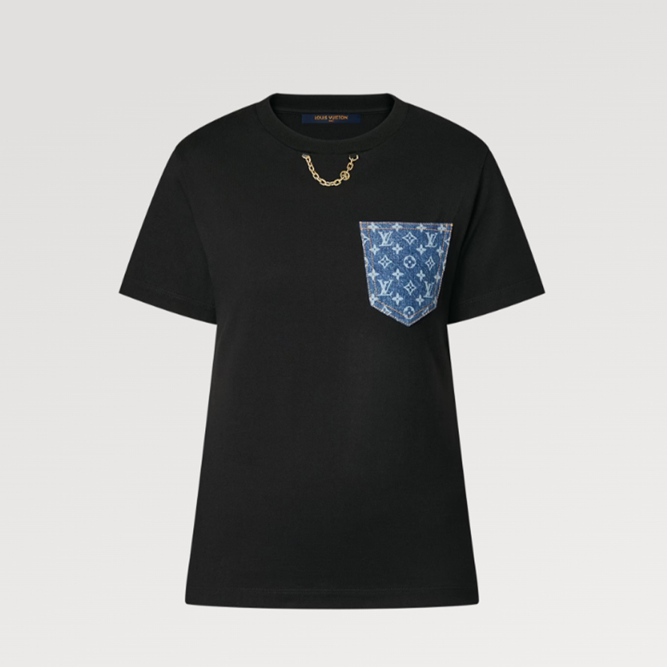 NIGO Louis Vuitton Women's Summer Logo Printed Round Neck Fitted Solid Color Straight Short Sleeve T-Shirt #nigo71469