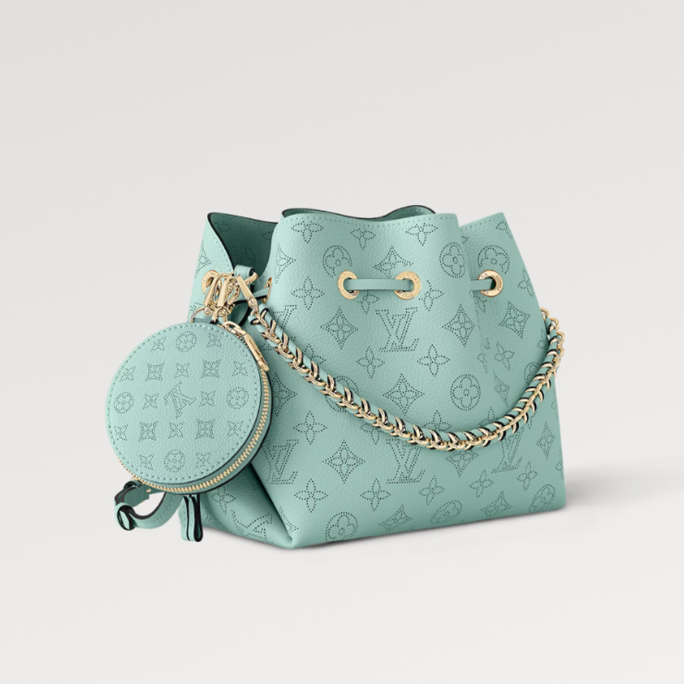 NIGO Louis Vuitton Women's Fashion Solid Color Bella Tote Leather Handbag Leisure Drawstring Closure Bucket Bag #nigo71513