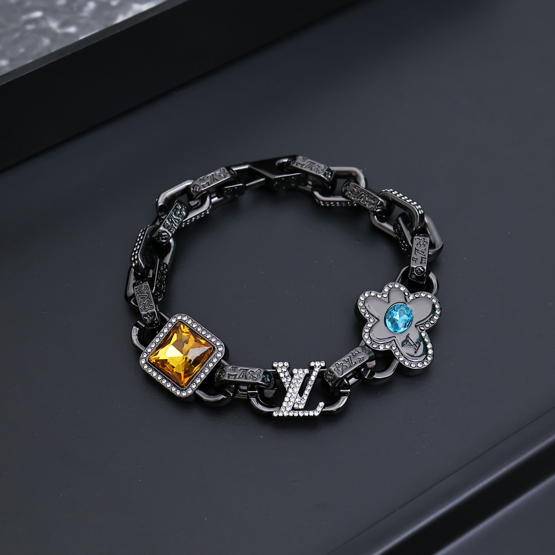 NIGO Louis Vuitton Men Women Fashion Trend Daisy Logo Design PARADISE STONE Bracelet Jewelry #nigo71514