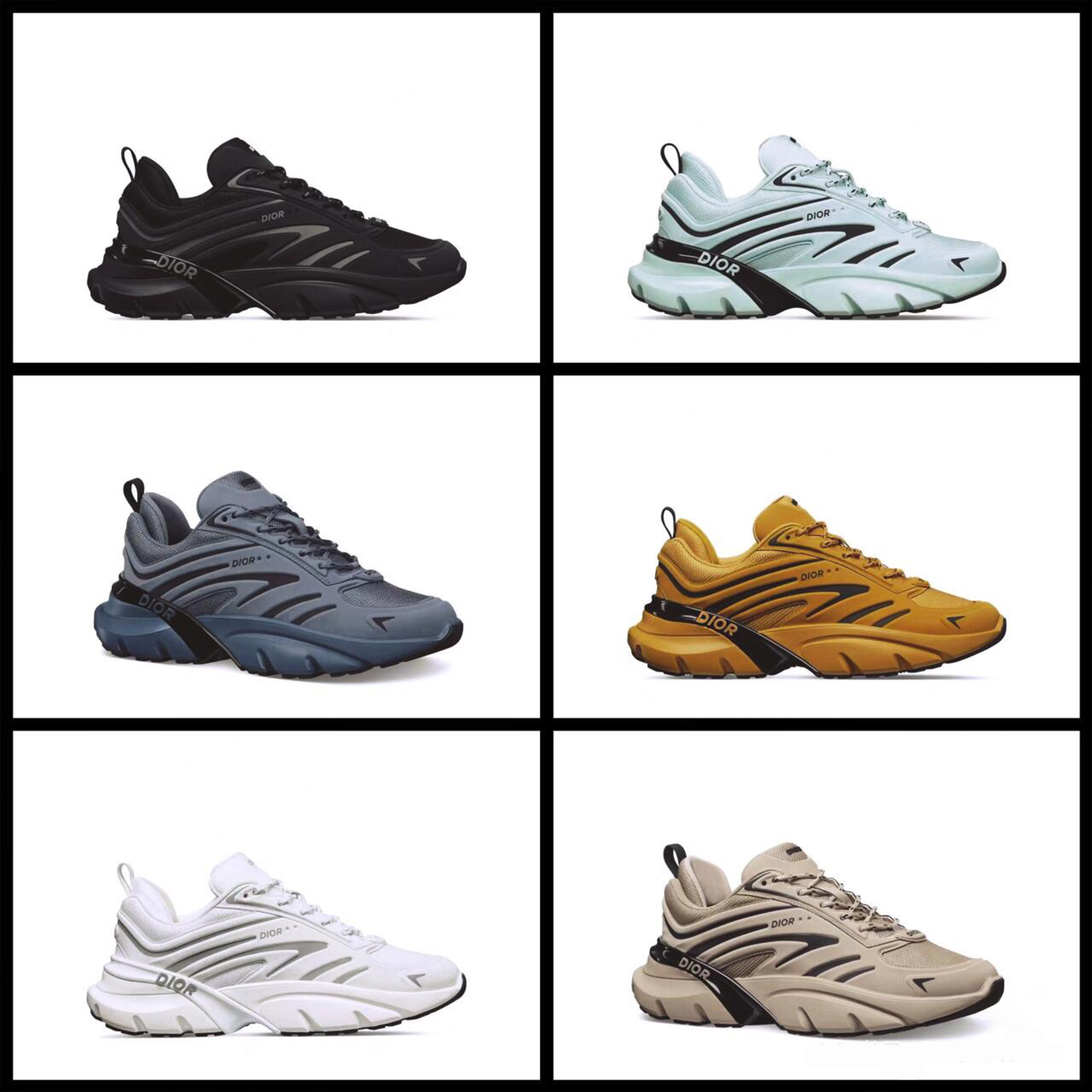 NIGO Dior B32 Men's Women's Fashion Casual Retro Lines Couple Models Sneakers Cowhide Colorblocking Sneakers Shoes #nigo71493