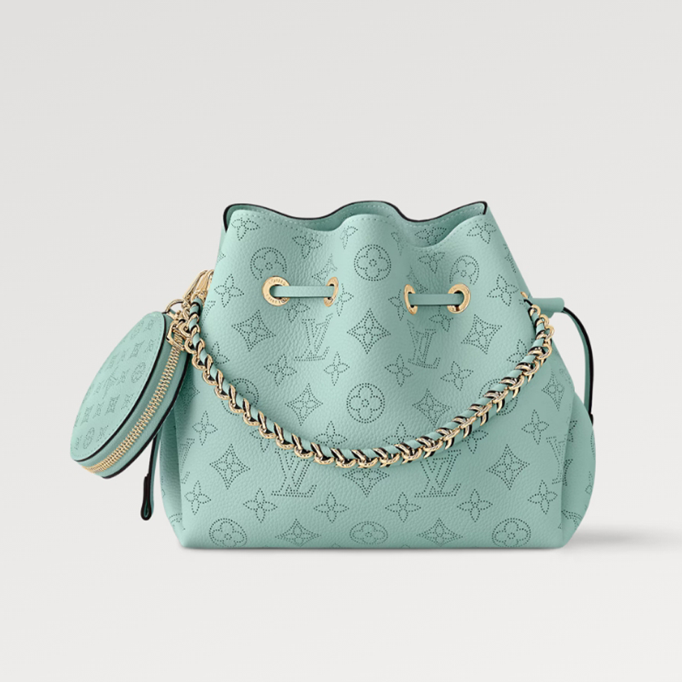 NIGO Louis Vuitton Women's Fashion Solid Color Bella Tote Leather Handbag Leisure Drawstring Closure Bucket Bag #nigo71513