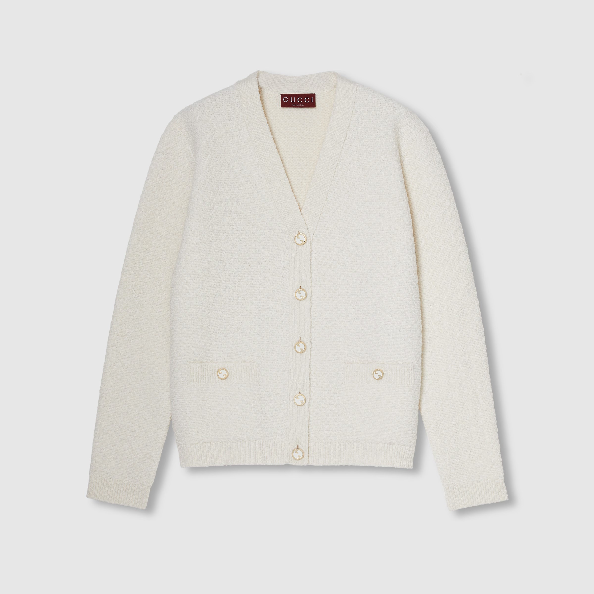 NIGO Gucci Women's Spring, Autumn And Winter Solid Color Ribbed V-Neck Single-Breasted Bouclé Wool Long-Sleeved Knitted Cardigan Ngvp #nigo9195