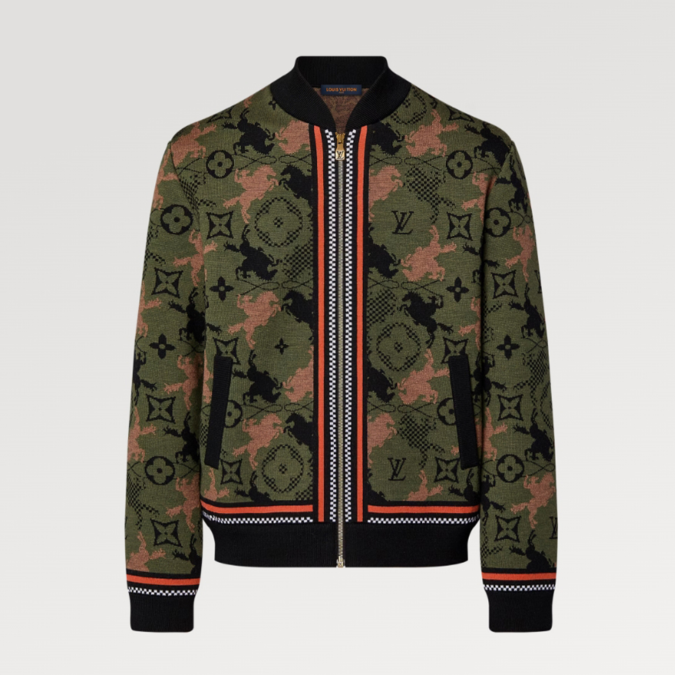 NIGO Louis Vuitton Men's Spring Autumn Solid Color Jacquard Pattern Sheep Wool Pilot Knit Long Sleeve Coat Jacket #nigo71534