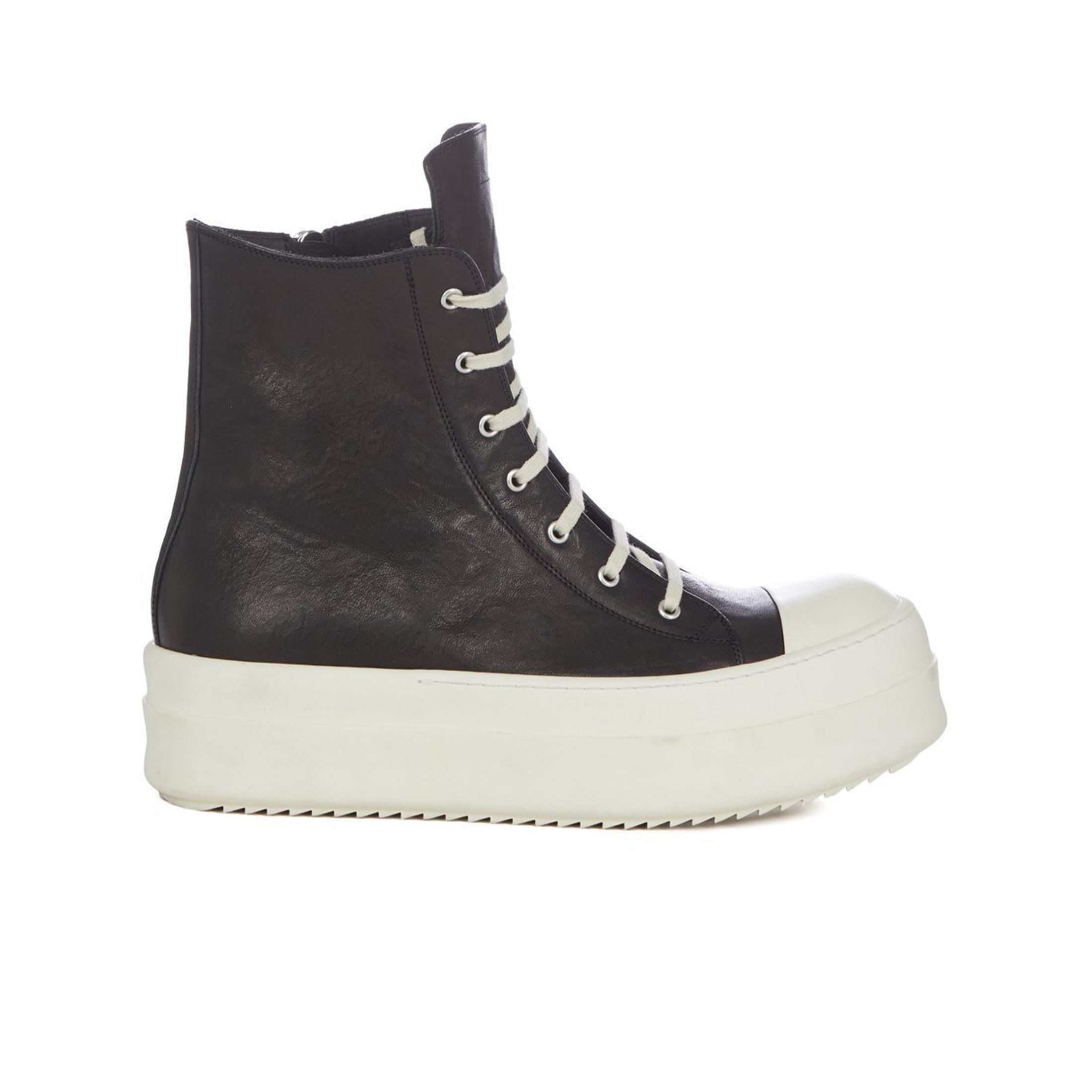 NIGO Rick Owens Men's Women's Four Seasons Black Cowhide Lace-up Round Head Boots High-top Zipper Fashion Comfortable Casual Thick Bottom Board Shoes Ngvp #nigo9149