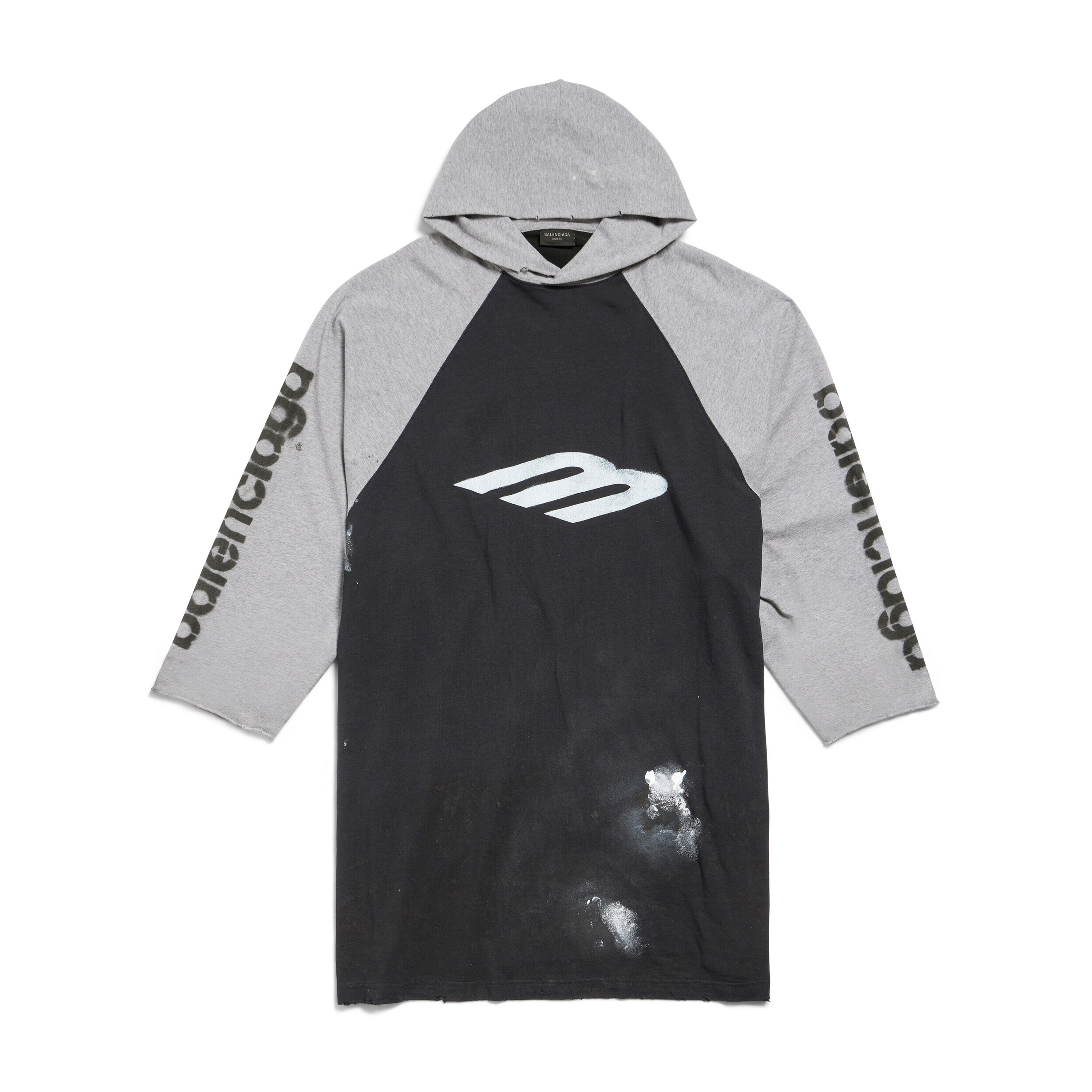 NIGO Balenciaga Men's Summer 3B Printed Black Loose Straight Seven Long Sleeve Hooded T-Shirt #nigo71522