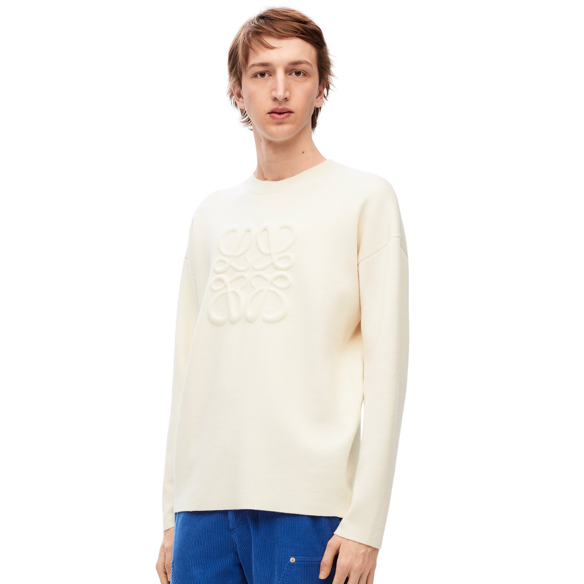 NIGO Loewe Men's Spring, Autumn And Winter Solid Color Simple Logo Round Neck Long Sleeve Wool Anagram Sweater #nigo71528