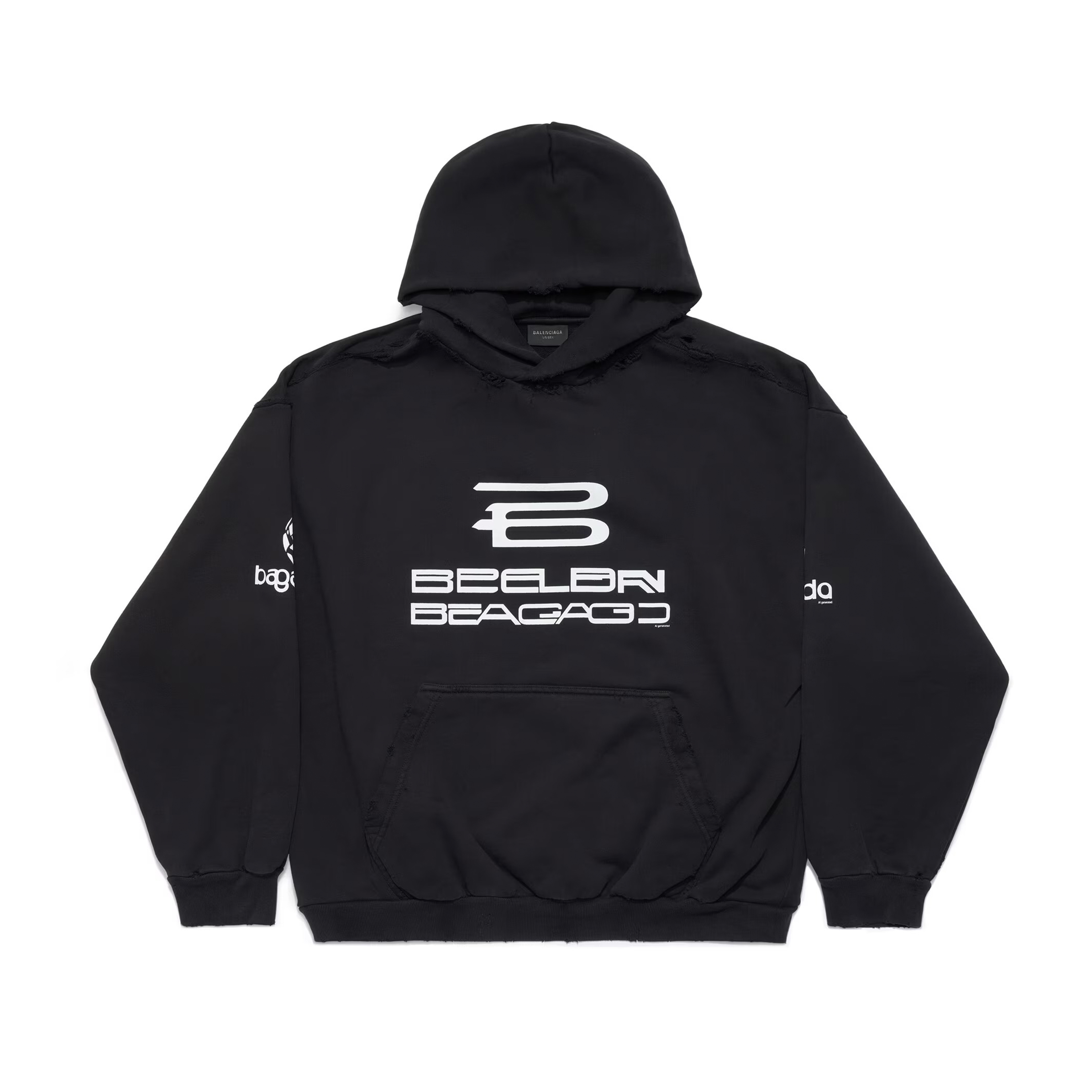 NIGO Balenciaga Women's Spring And Autumn Cotton AI Printed Solid Color Long Sleeve Loose Hoodie Sweatshirt #nigo71525