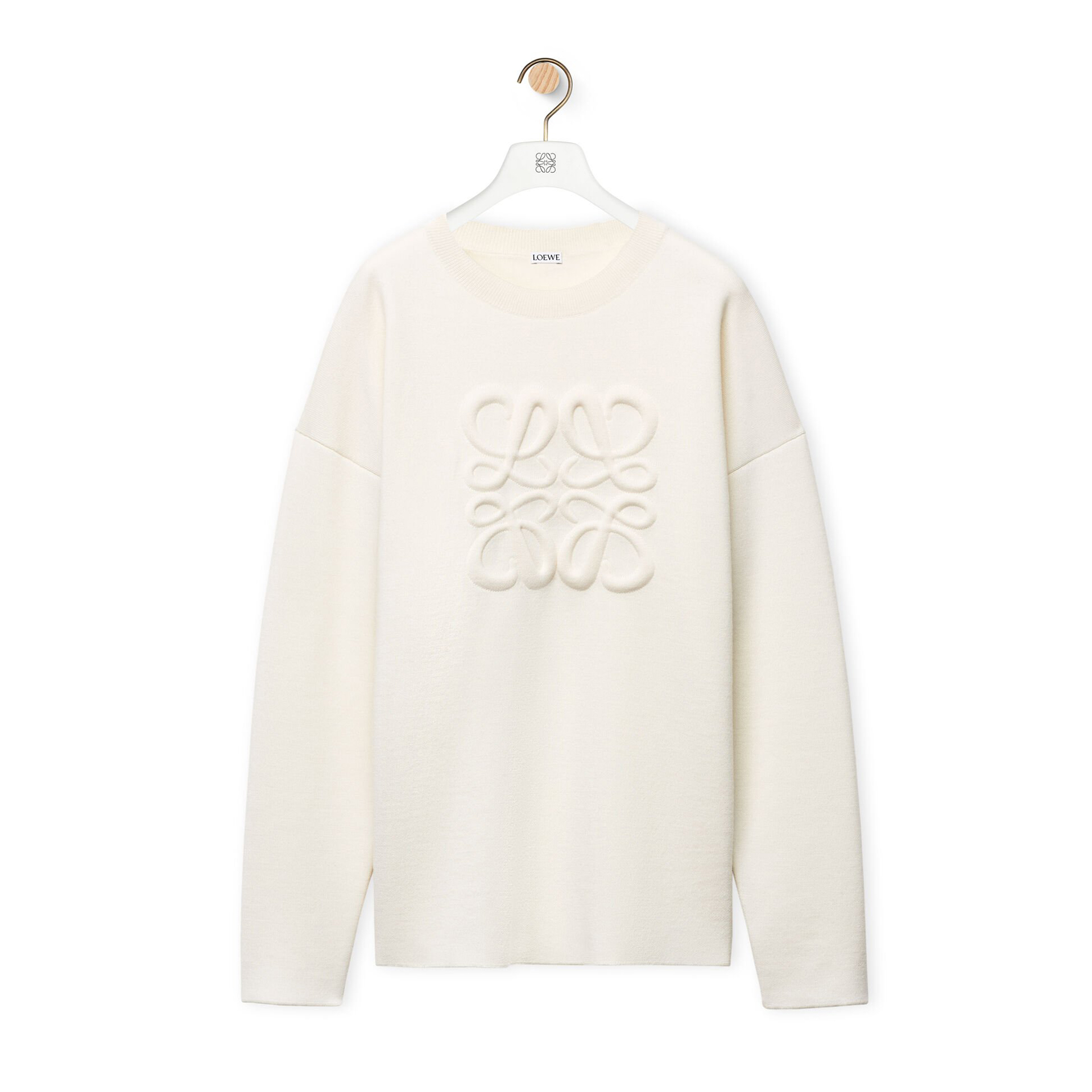 NIGO Loewe Men's Spring, Autumn And Winter Solid Color Simple Logo Round Neck Long Sleeve Wool Anagram Sweater #nigo71528