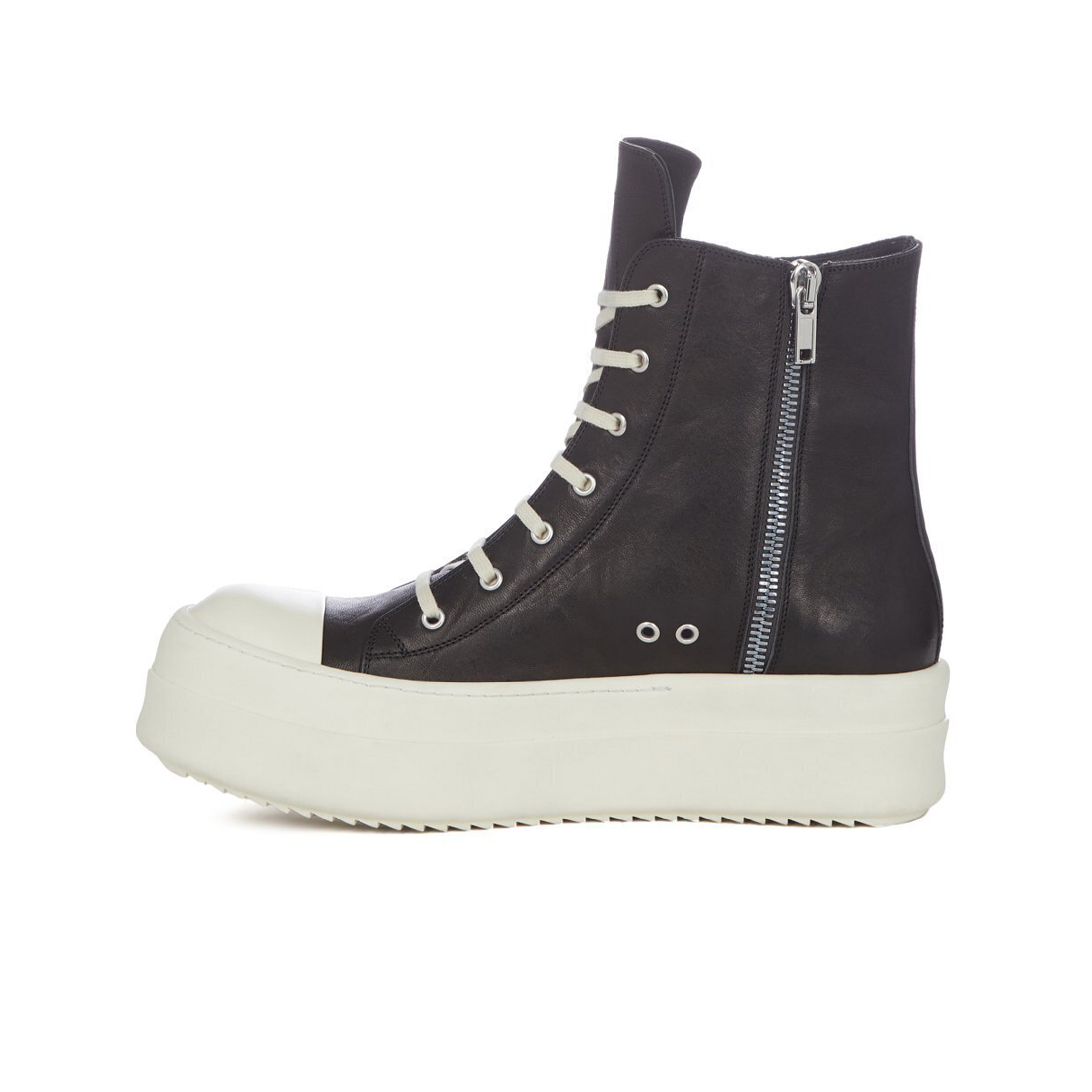 NIGO Rick Owens Men's Women's Four Seasons Black Cowhide Lace-up Round Head Boots High-top Zipper Fashion Comfortable Casual Thick Bottom Board Shoes Ngvp #nigo9149