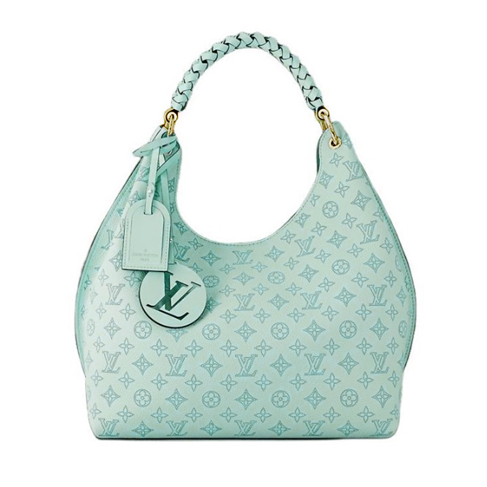 NIGO Louis Vuitton Women's Solid Color Gold Hardware Perforated Calfskin Handbag Casual Tote Bag #nigo71523