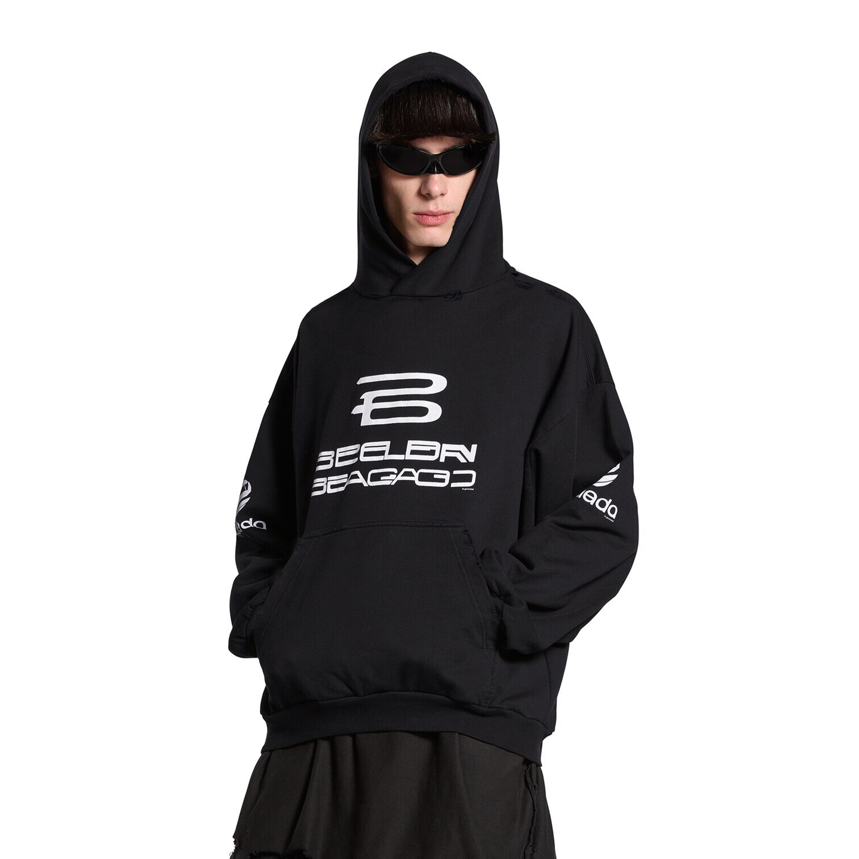 NIGO Balenciaga Women's Spring And Autumn Cotton AI Printed Solid Color Long Sleeve Loose Hoodie Sweatshirt #nigo71525