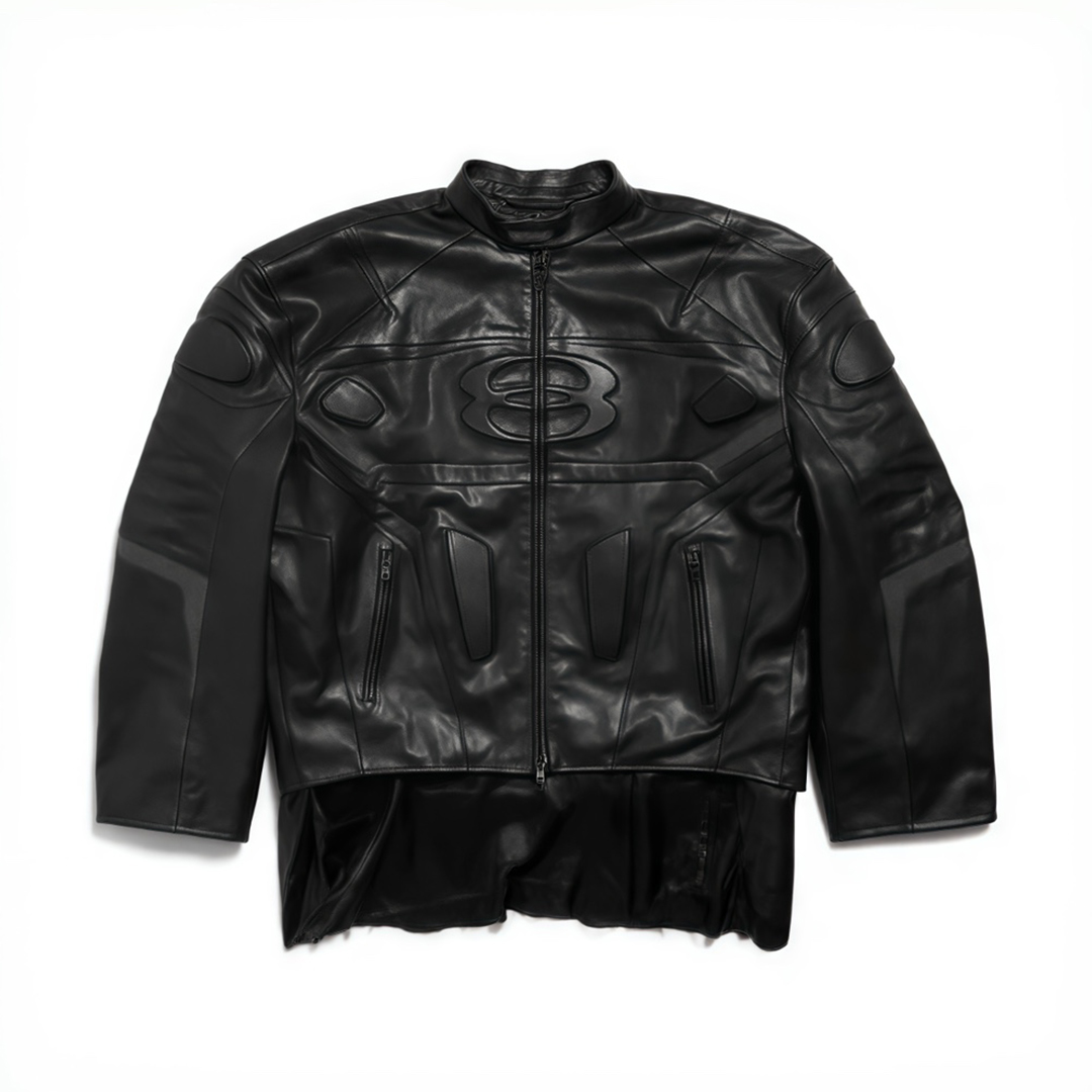 NIGO Balenciaga Men's Fall And Winter Retro Splicing Zipper Collar Long Sleeve Loose Leather Jacket Ngvp #nigo9198