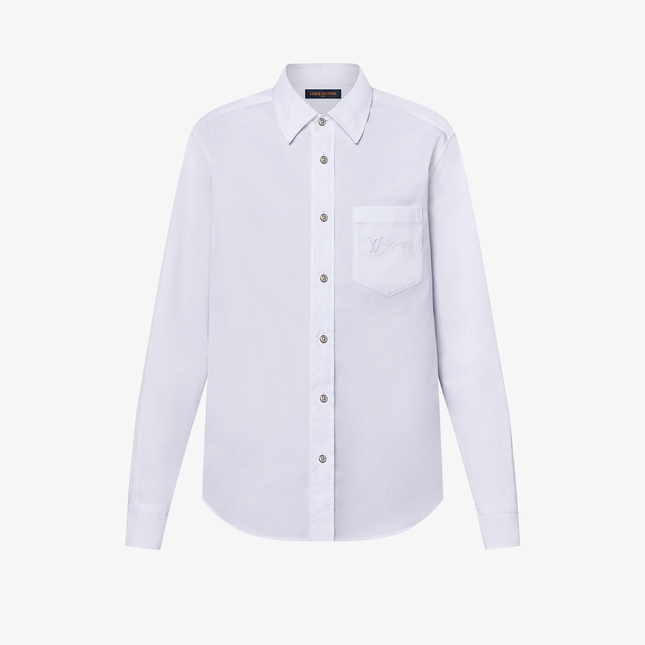 NIGO Louis Vuitton Men's Summer Embroidery Cotton Long-sleeved Shirt White Single-breasted Long-sleeved Fashion Temperament Elegant Shirt #nigo71562