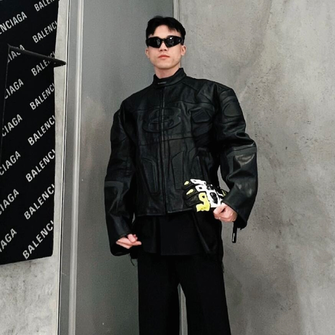 NIGO Balenciaga Men's Fall And Winter Retro Splicing Zipper Collar Long Sleeve Loose Leather Jacket Ngvp #nigo9198