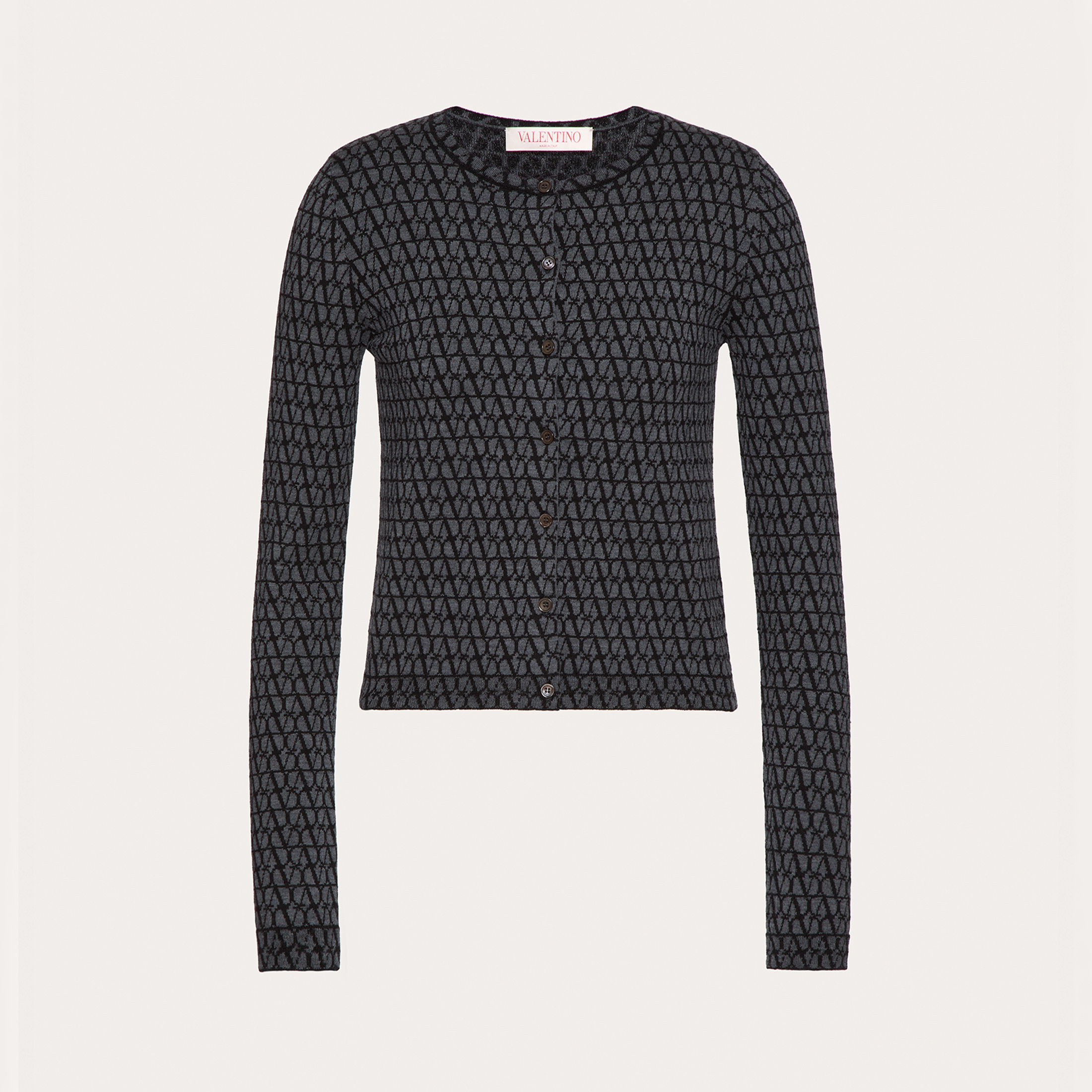 NIGO Valentino Spring And Summer Women's V Logo Jacquard Wool Cardigan Round Neck Single-breasted Casual Versatile Knitwear Knitted Ngvp #nigo71563