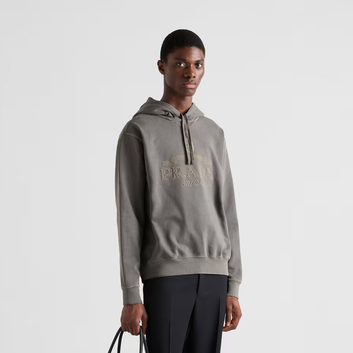 NIGO Prada Men's Spring And Autumn Solid Color Letter Printed Pullover Cotton Long Sleeve Hooded Sweatshirt #nigo71536