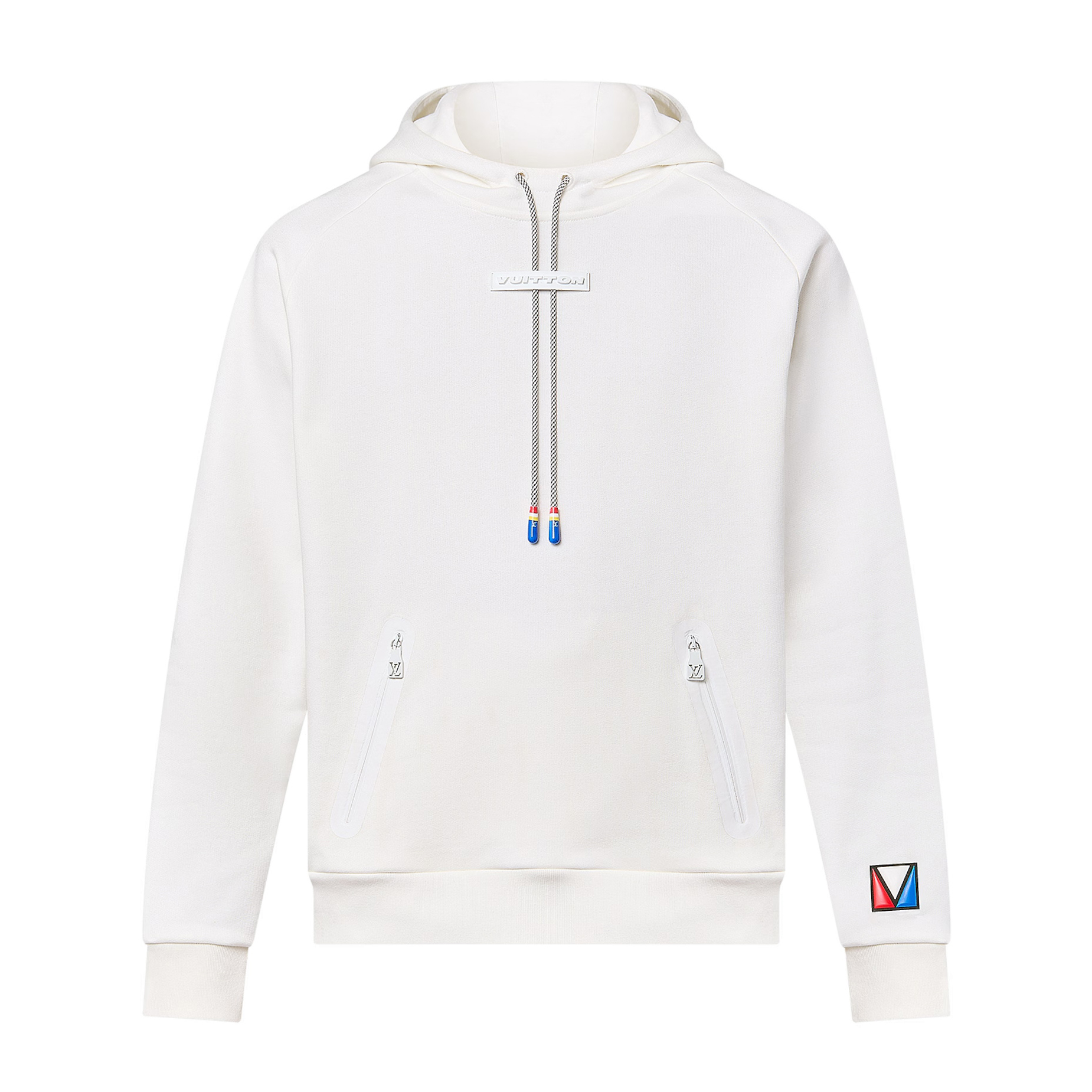 NIGO Louis Vuitton Men's Fall/Winter White Hooded Drawstring Logo Long Sleeve Sweatshirt Pullover #nigo72888