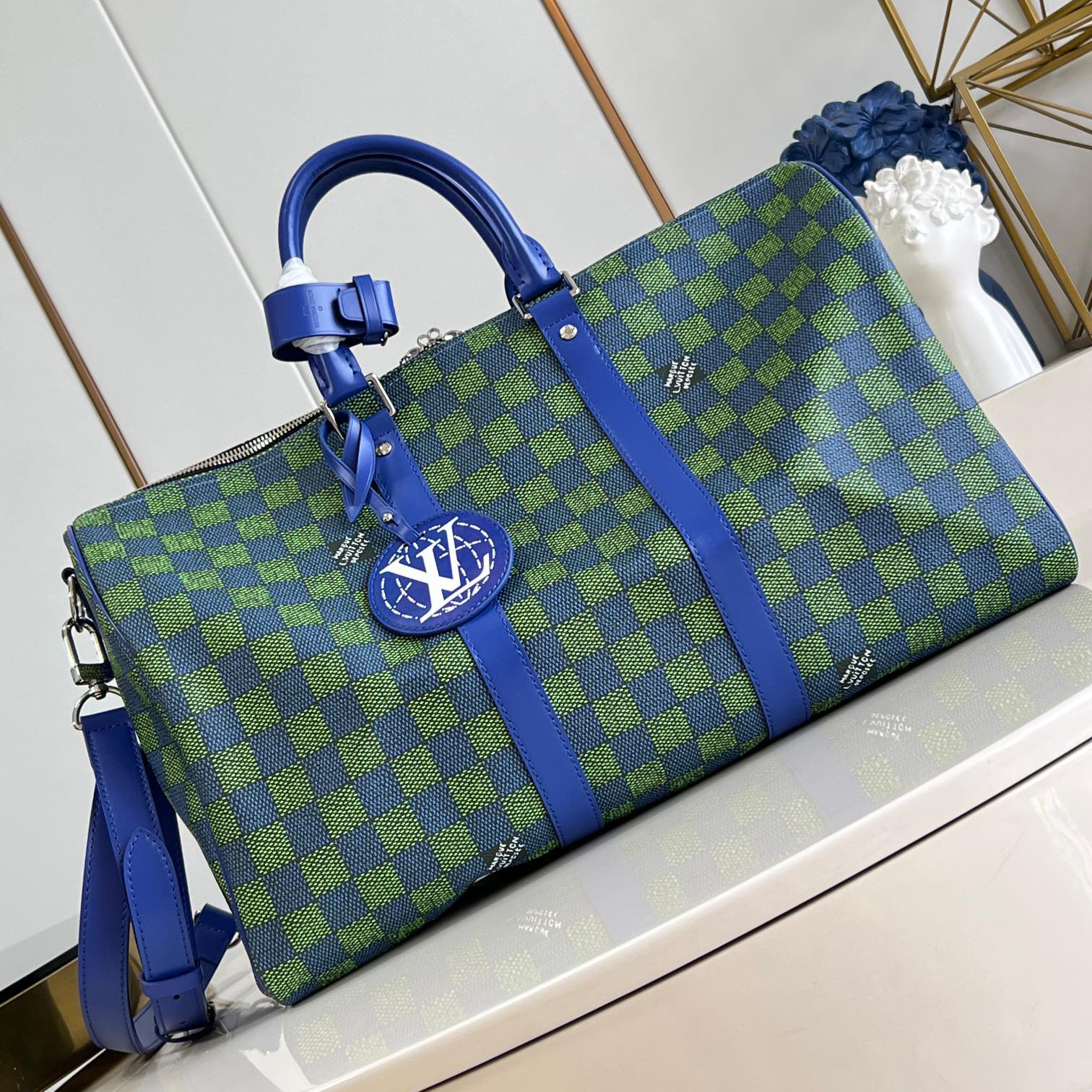 NIGO Louis Vuitton Keepall Bandoulière 45 Men's Detachable Adjustable Shoulder Strap Zipper Closure Canvas with Leather Shoulder Slanting Tote Travel Bag Bags #nigo72886