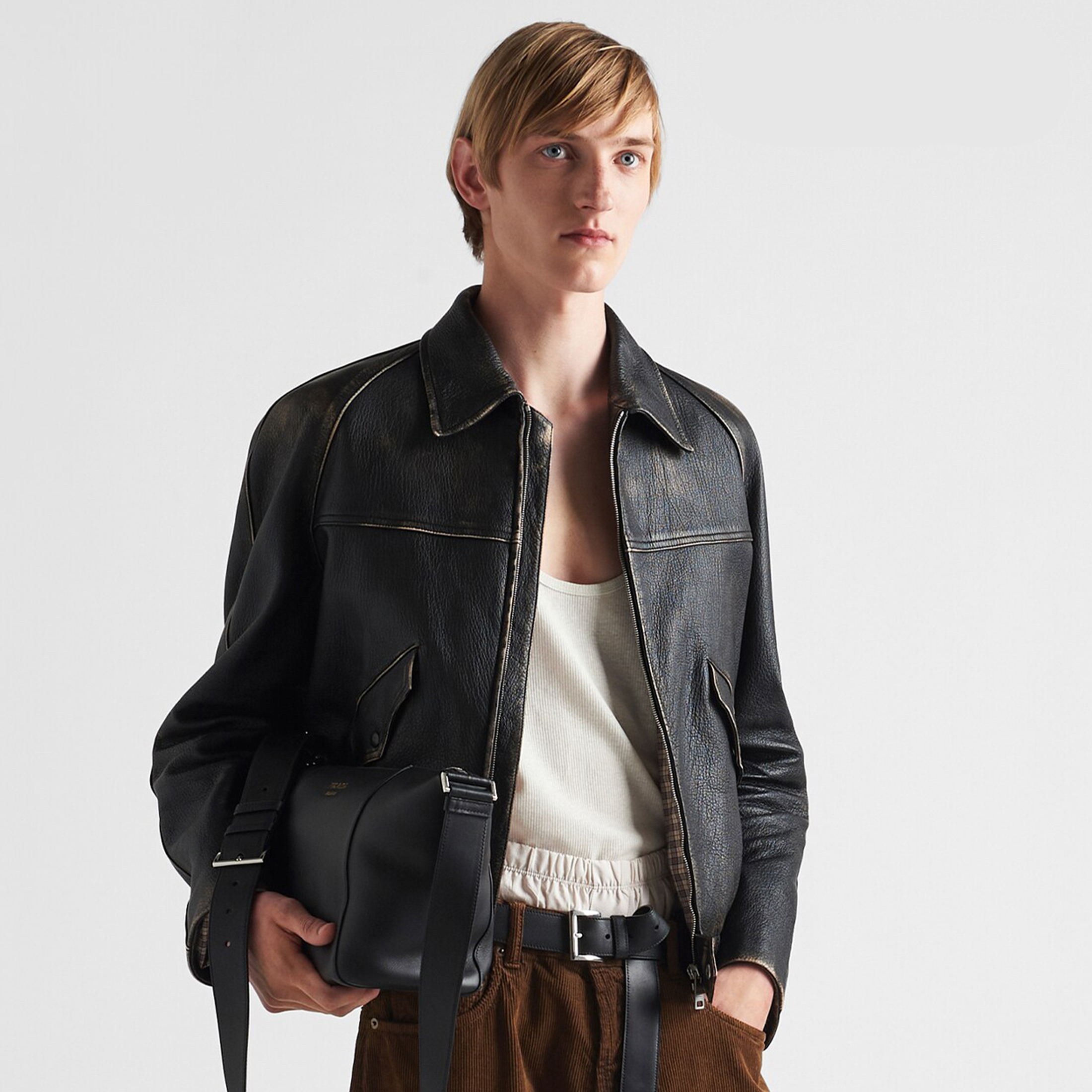 NIGO Prada Men's Women's Autumn And Winter Retro High Street Biker Wind Leather Jacket Lapel Zipper Jacket Coat Ngvp #nigo8946