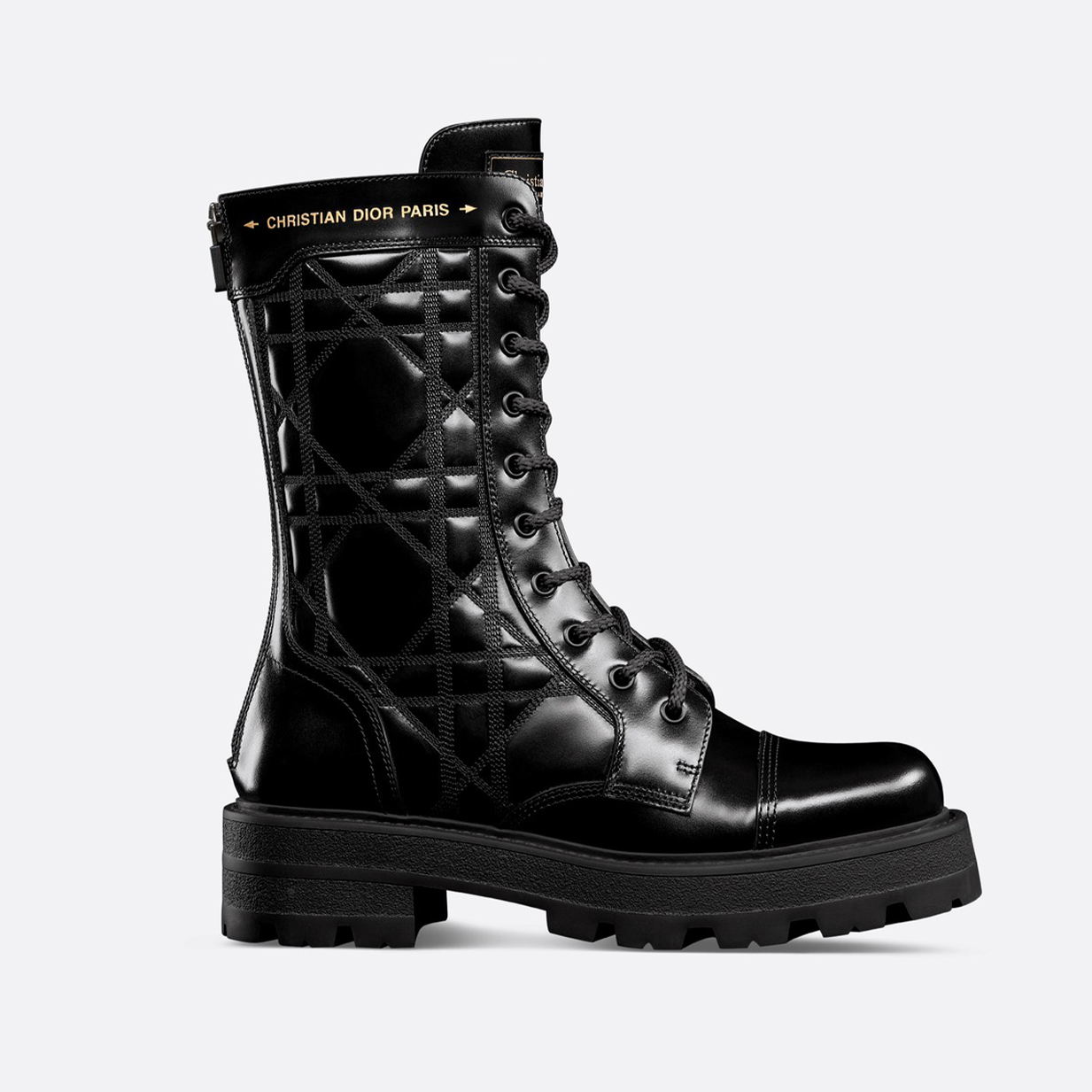 NIGO Dior Women's Autumn And Winter Solid Color Leather D-Unit Ankle Boots Round Toe Lace Up Thick Bottom Casual Short Boots Martin Boots Ngvp #nigo9199