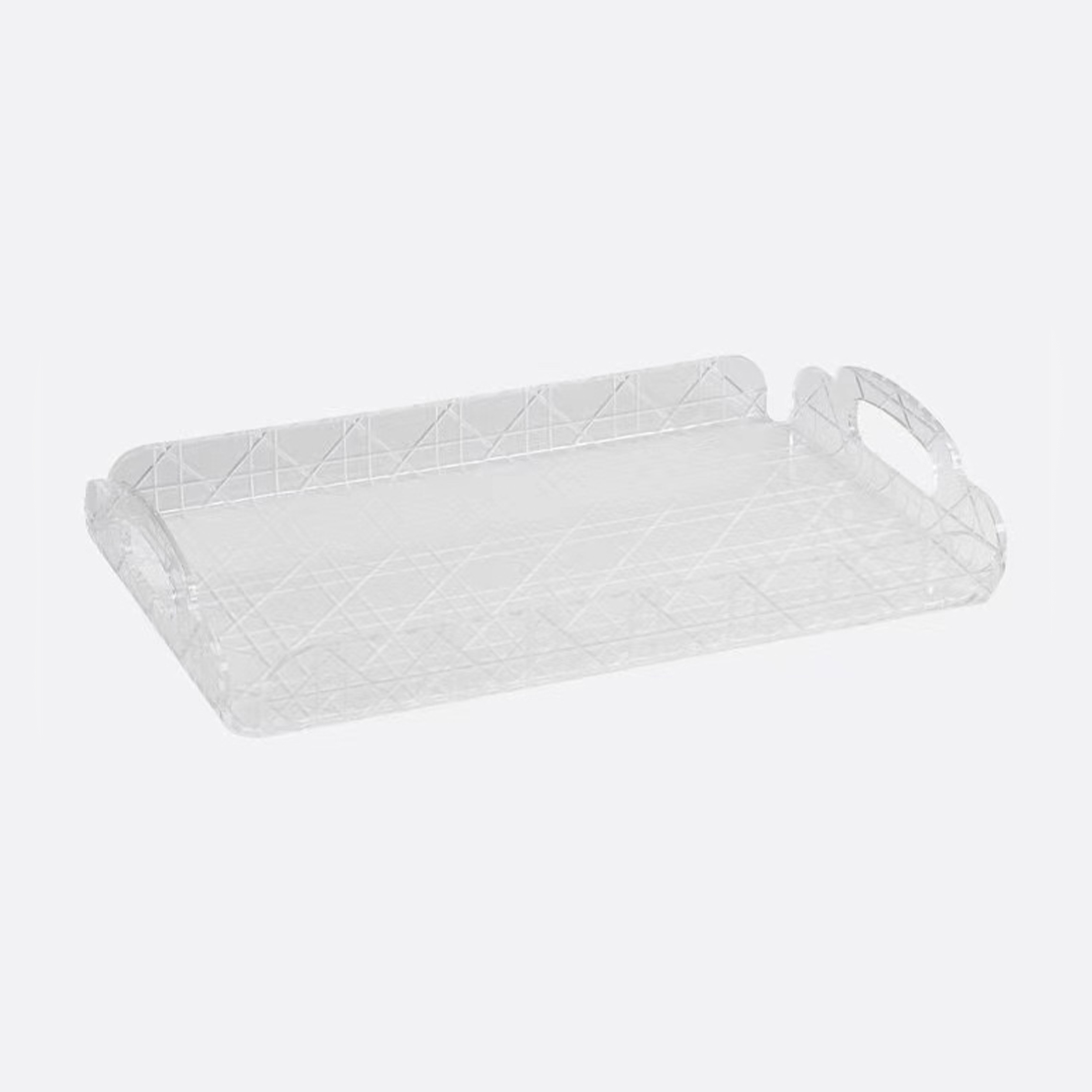 NIGO Dior Rattan Grid Acrylic Resin Tray Storage Sundries Classic Black Transparent Color Shelves Cup Holder Home Use Accessories #nigo71567
