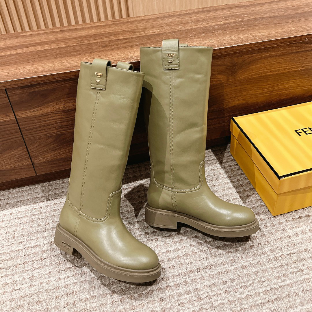 NIGO Fendi Women's Fall and Winter Leather Printed Comfortable Thigh High Boots Shoes #nigo72914