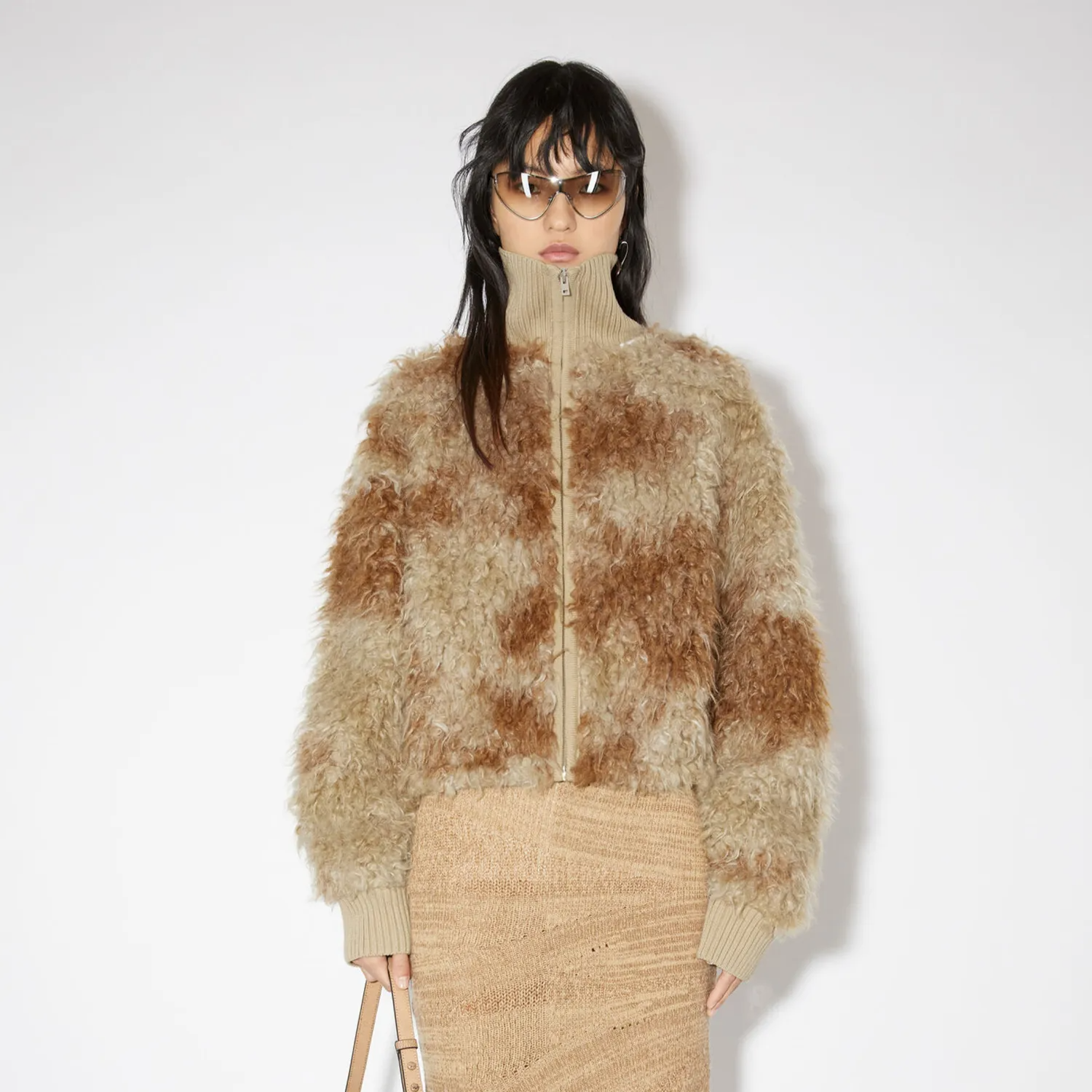 NIGO Acne Studios Women's Fall and Winter High Neck Plush Pilot Jacket Coat Halo Plush Zipper Jacket Ngvp #nigo6741