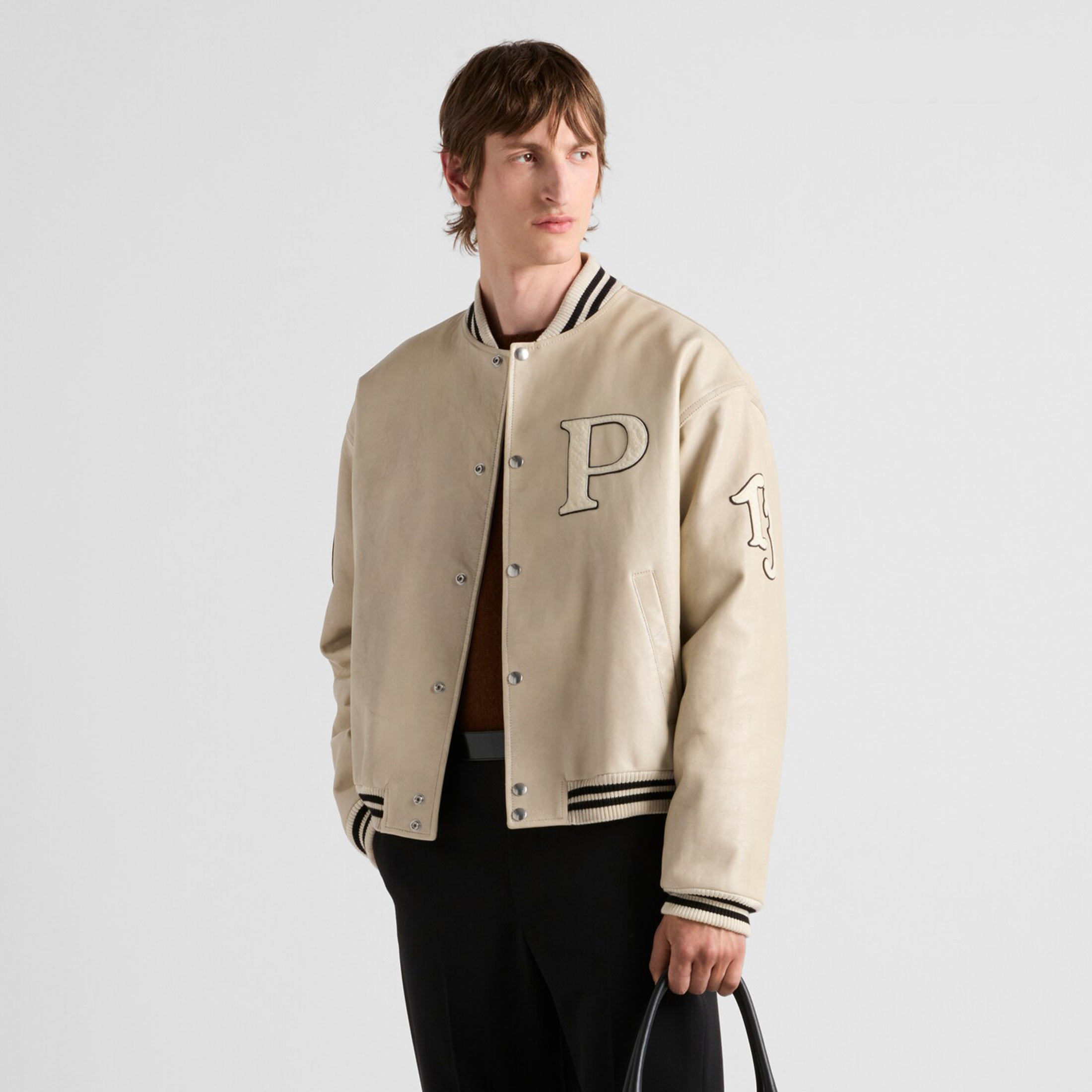 NIGO Prada Men's And Women's Fall And Winter Retro Letters High Street Leather Jacket Lapel Single-breasted Jacket Coat Ngvp #nigo9223